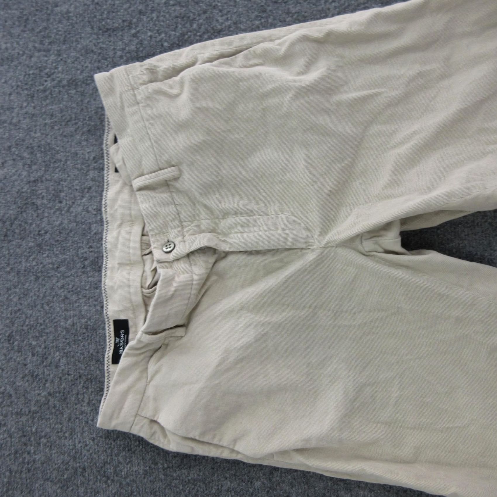 Mason's Mason's Mens Pants Beige Corduroy Chino Straight Leg 32x32 5 Pocket Casual Flat Front Zip Pocket Mens Size US 32 / EU 48 - 4 Thumbnail
