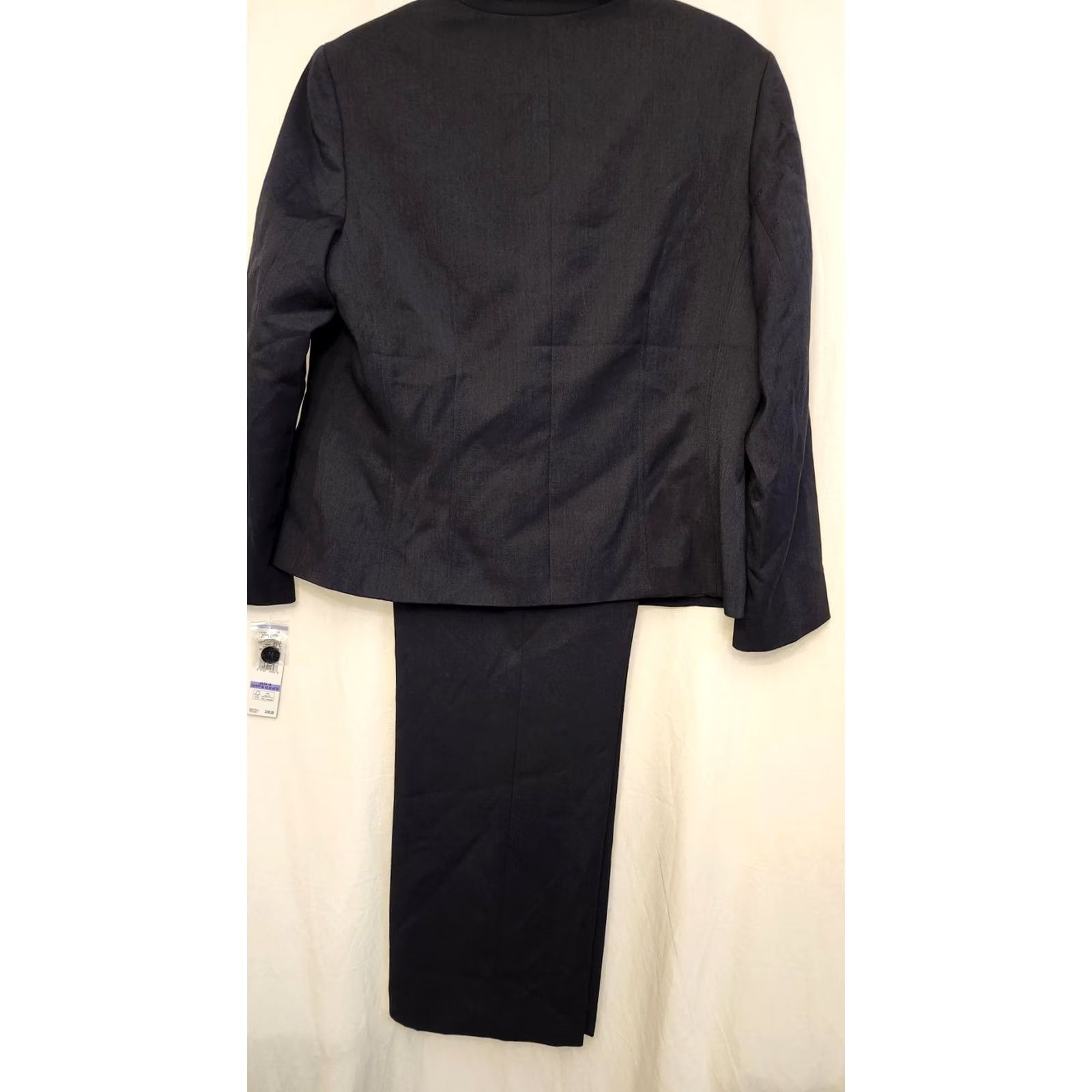 Vintage Le Suit Pantsuit Womens 18 Navy Heather 2 Piece Blazer Jacket Pants Career Work Set Size 40" / US 18 - 7 Thumbnail
