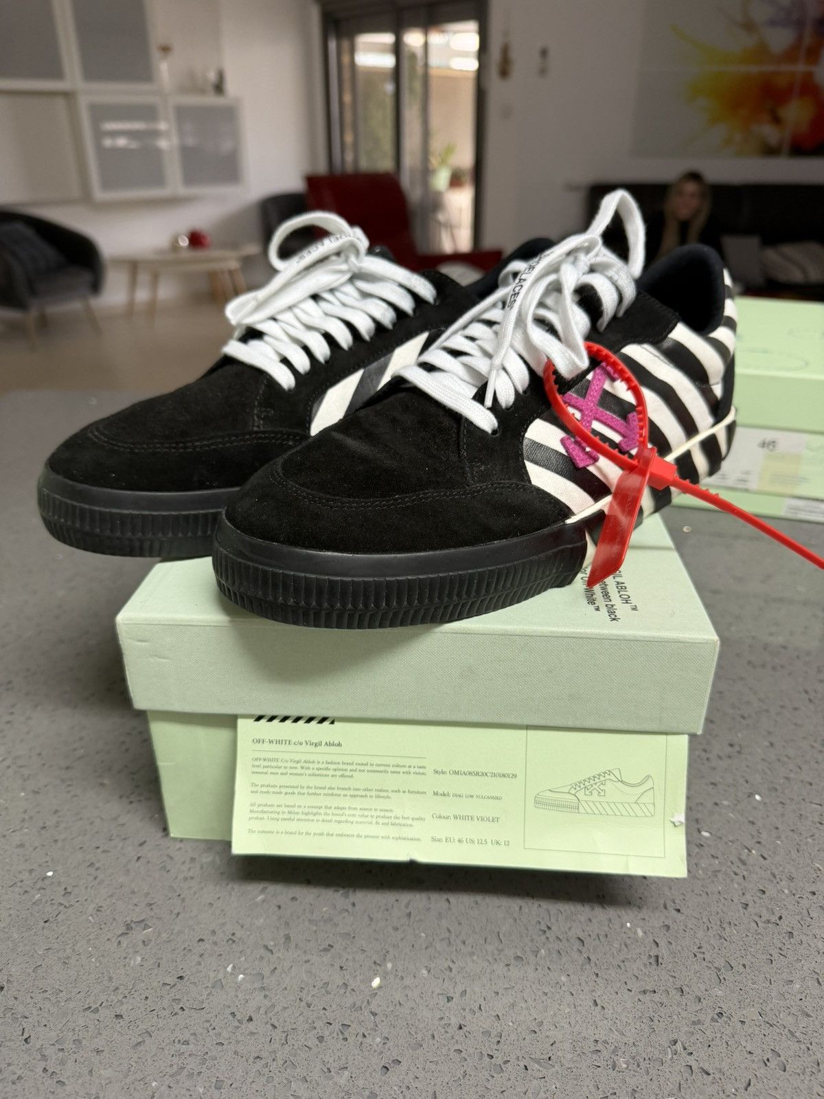 Off-White Off-White Vulc Low Stripe Violet SS20 46EU Size US 12 / EU 45 - 1 Thumbnail