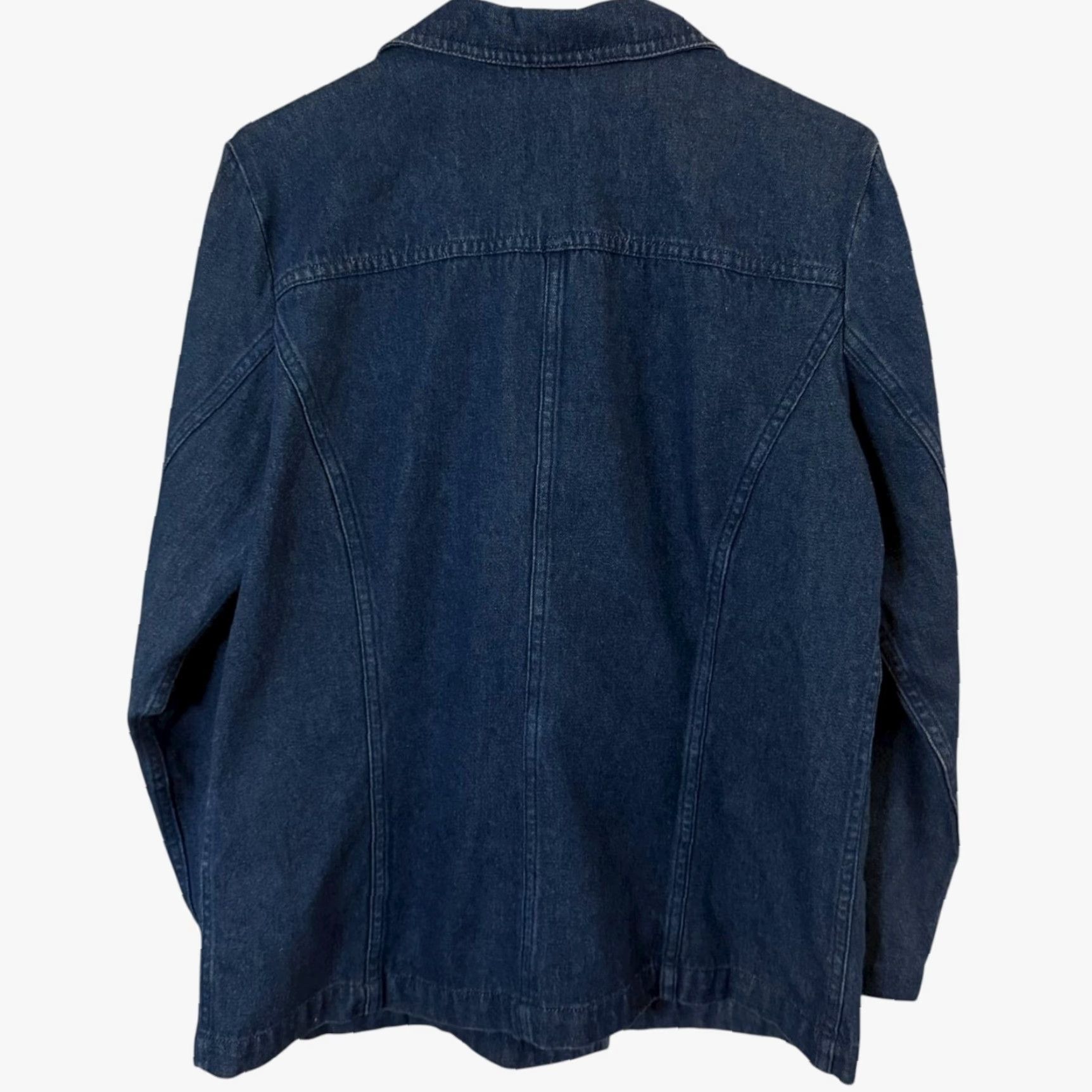 Charter Club VINTAGE Charter Club Denim Blazer Jacket Womens Petite Medium Blue 100% Cotton Boho Classic Western Blazer All Seasons Pockets Womens Size M / US 6-8 / IT 42-44 - 4 Thumbnail