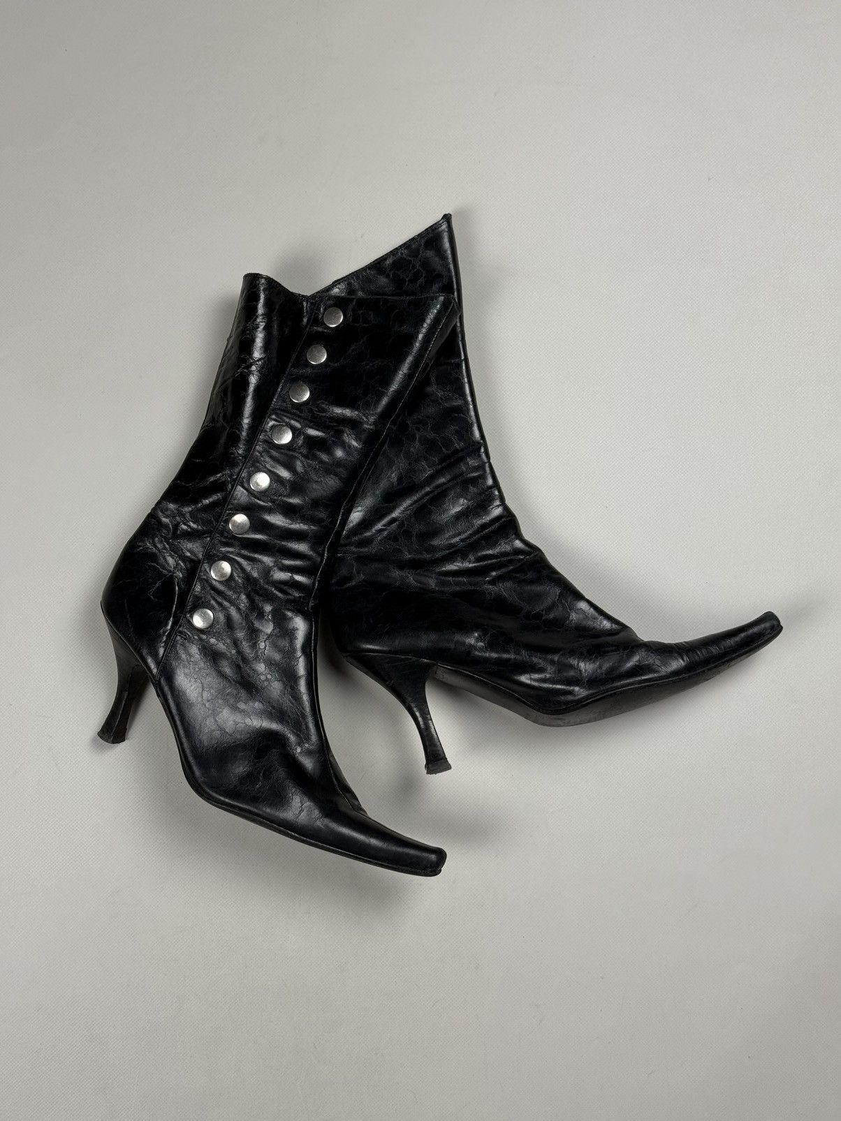Buffalo London Buffalo London Y2K Leather To The Knee Mid Calf Heels Boots Size US 9 / IT 39 - 1 Thumbnail