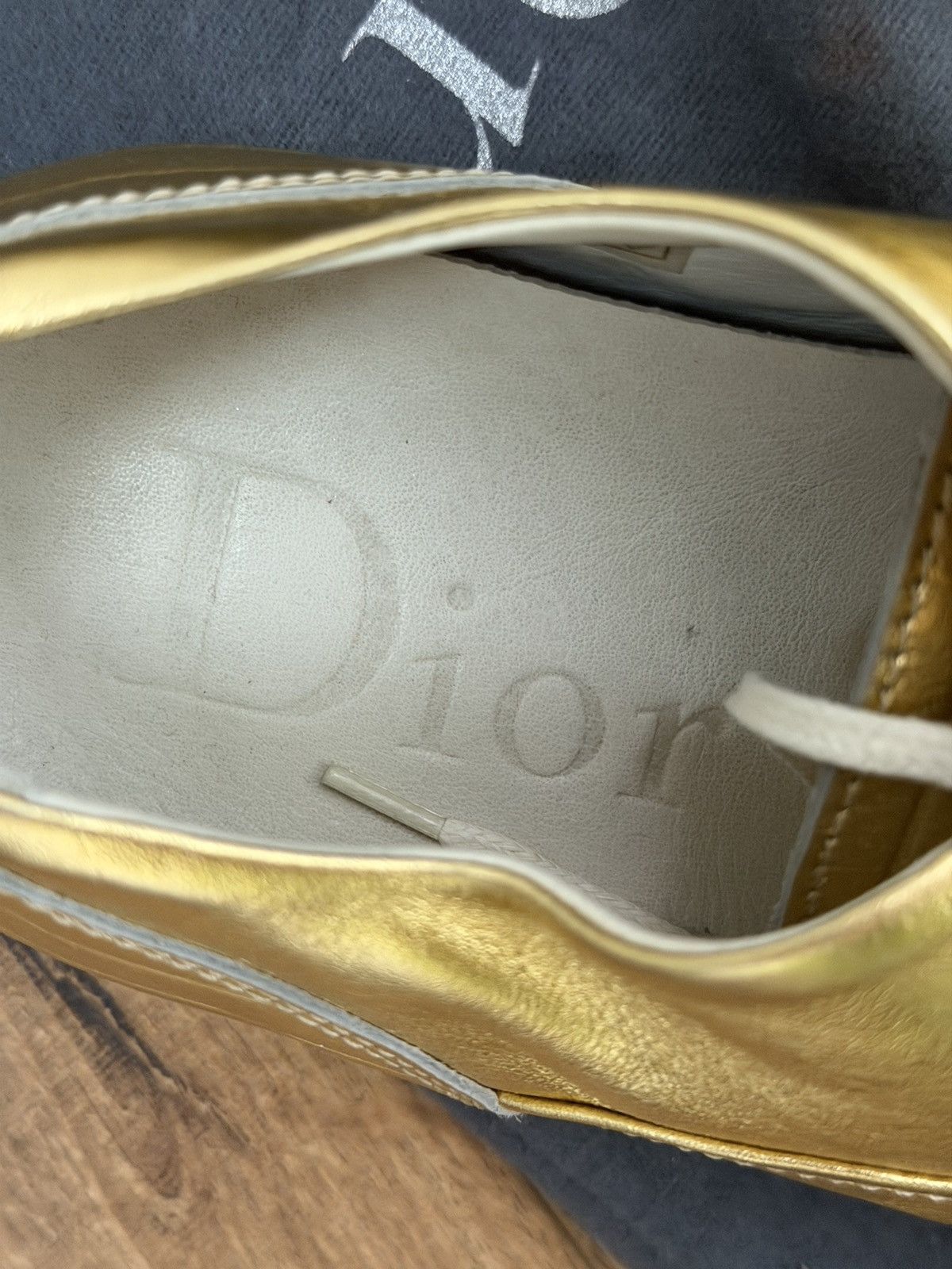 Dior Dior Homme AW07 Navigate Gold Goatskin Sneakers Size US 8.5 / EU 41-42 - 11 Thumbnail