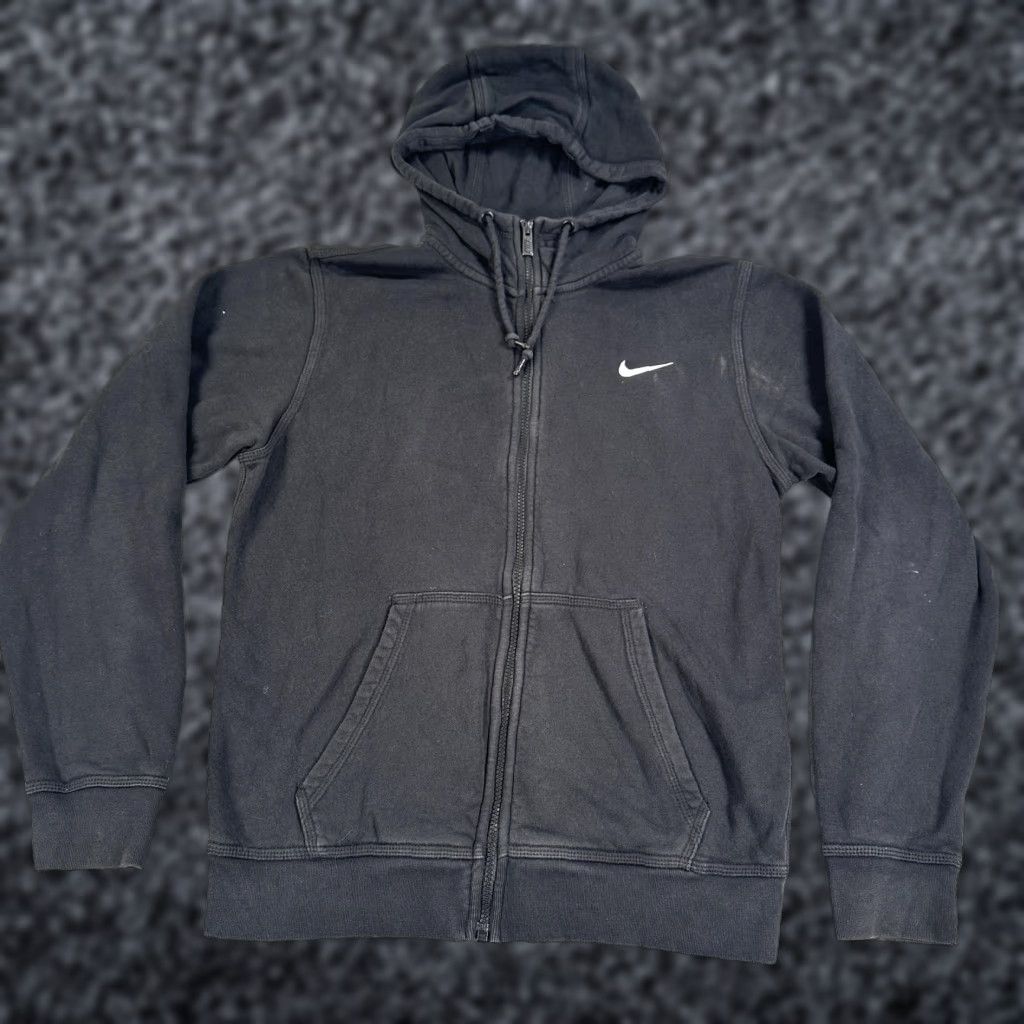 Nike VINTAGE Nike Hoodie Mens Small Black Full Zip Fleece Swoosh Logo Athletic Sweatshirt Size US S / EU 44-46 / 1 - 1 Thumbnail