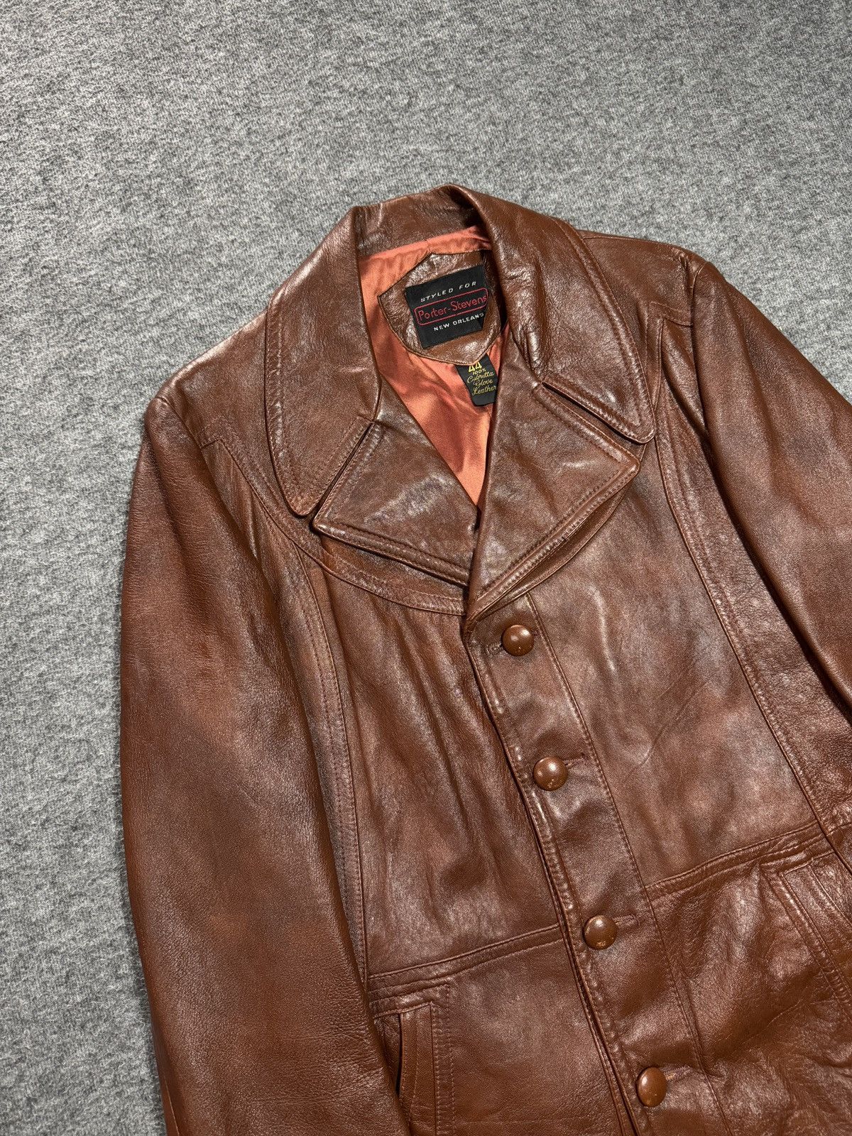 Vintage Vintage 70s Cabretta Leather Jacket Sport Coat Mens 44 Brown Size US M / EU 48-50 / 2 - 4 Thumbnail