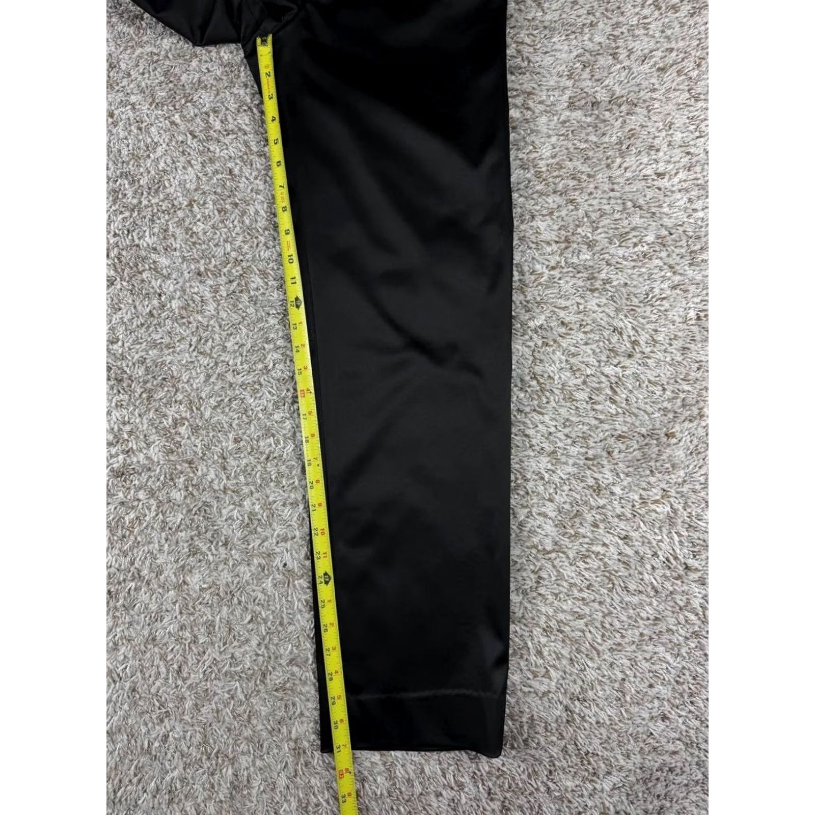 Vintage St John Evening Black Satin Dress Pants Straight Leg Trousers Size 6 (Women) Size 28" / US 6 / IT 42 - 4 Thumbnail