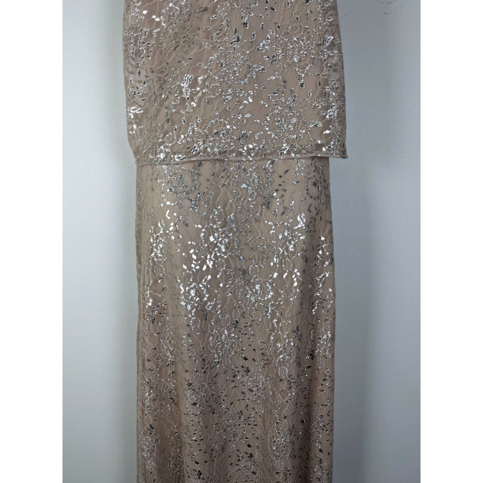 After Six After Six Dress Maxi Gown Lace Two-Piece Pink Sz 8 V-Neck Sleeveless Metallic ROCOCO Size M / US 6-8 / IT 42-44 - 5 Thumbnail