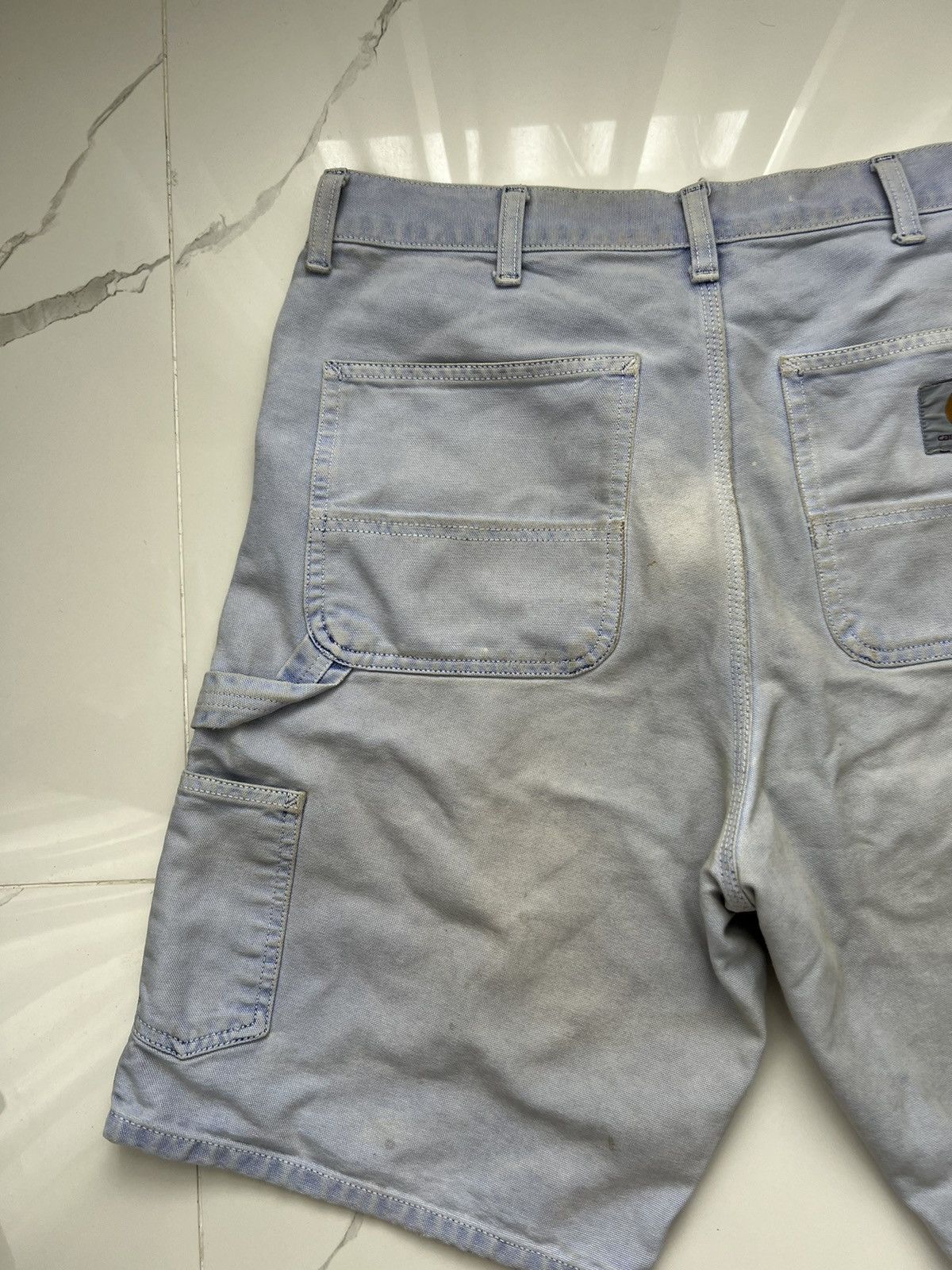 Carhartt × Vintage 90’s CARHARTT SIGNLE KNEE SHORTS DISTRESSED THRASHED Y2K Size US 34 / EU 50 - 4 Thumbnail