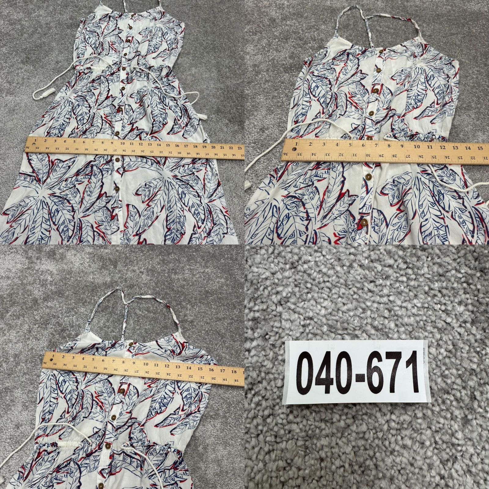 Vintage Roxy Palm Leaves Button Up Strappy Maxi Sun Dress Womens Small Drawstring Tassel Size S / US 4 / IT 40 - 9 Thumbnail