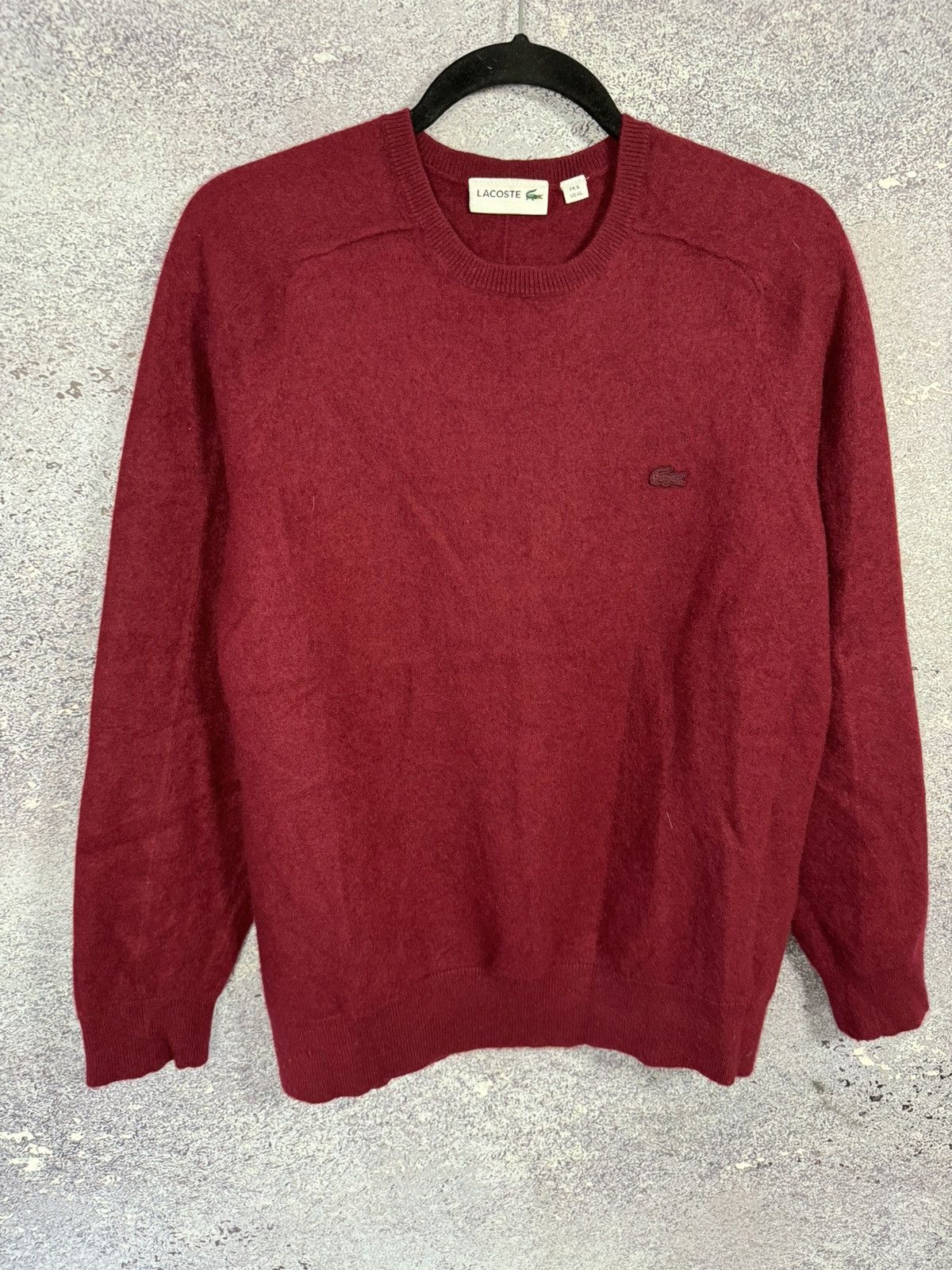 Lacoste × Vintage Lacoste Sweater Mens Red Size S(6) 100% Cashmere Knit Crew N Size US S / EU 44-46 / 1 - 4 Thumbnail