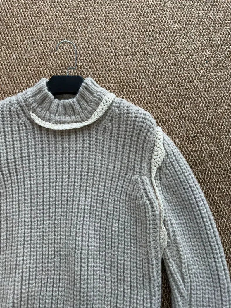 Jil Sander Jil Sander size 36 Light grey striped turtleneck sweater Size S / US 4 / IT 40 - 2 Thumbnail