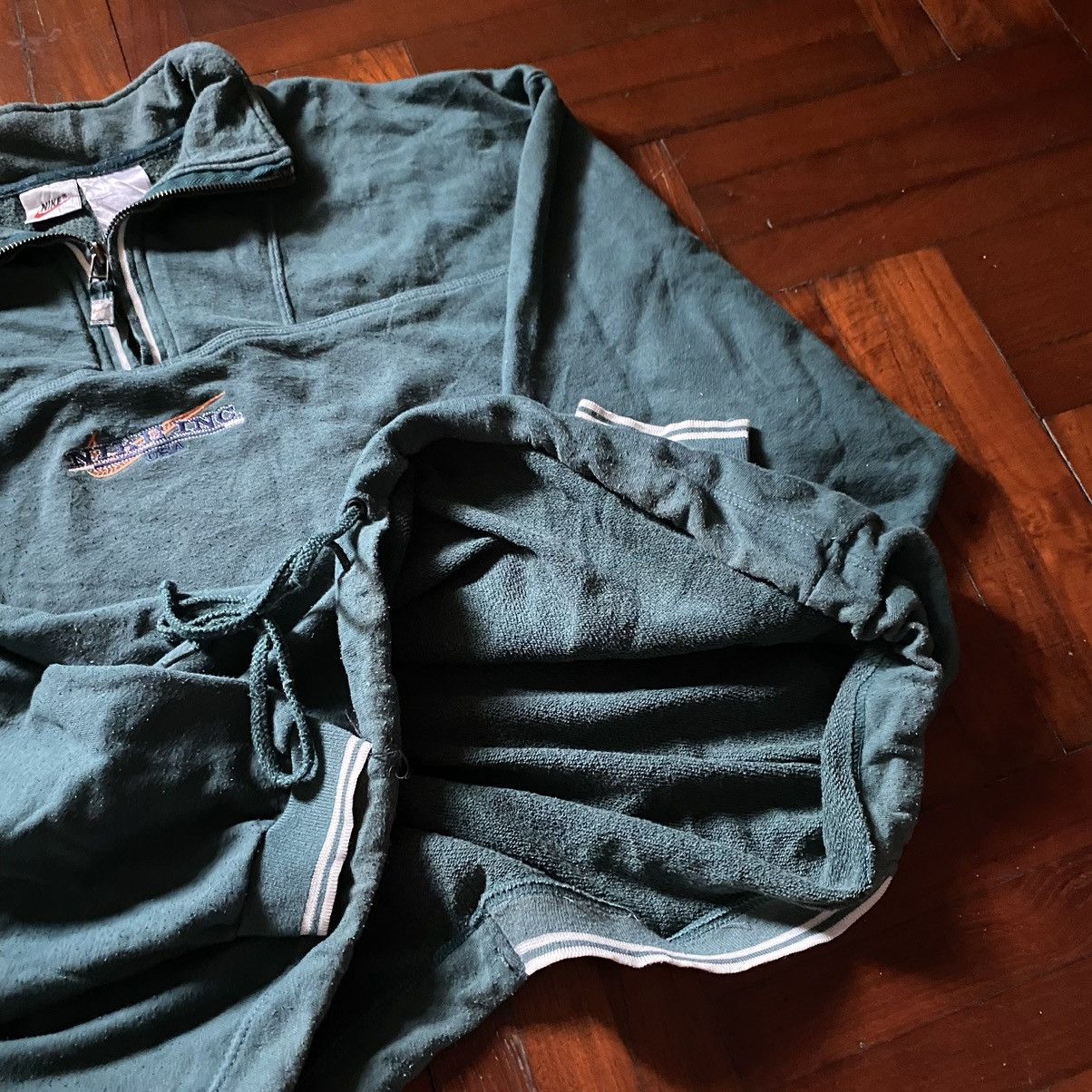 Nike × Vintage Vintage Spell Out Nike Inc. 90s Half zip sweatshirt Sweater Size US XL / EU 56 / 4 - 6 Thumbnail