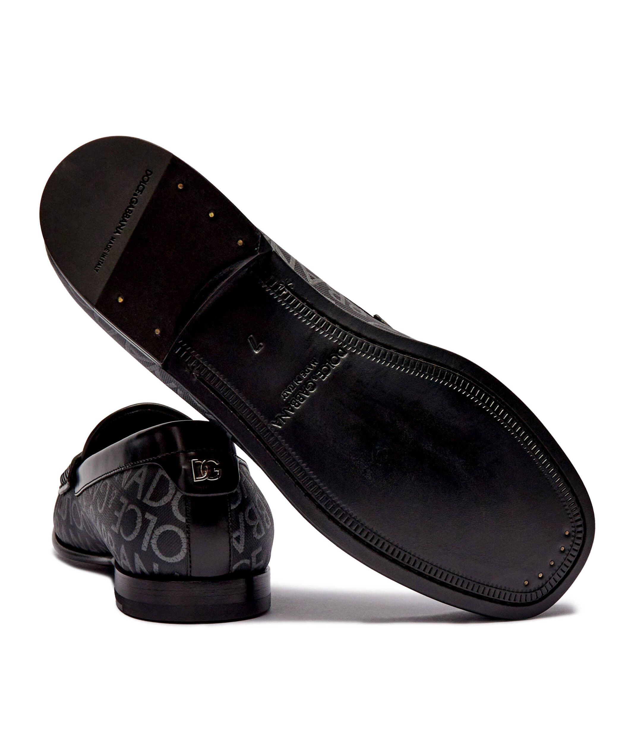 Dolce & Gabbana o1s22i1n0225 Jacquard Canvas Loafers in Grey Black Size US 10 / EU 43 - 5 Thumbnail