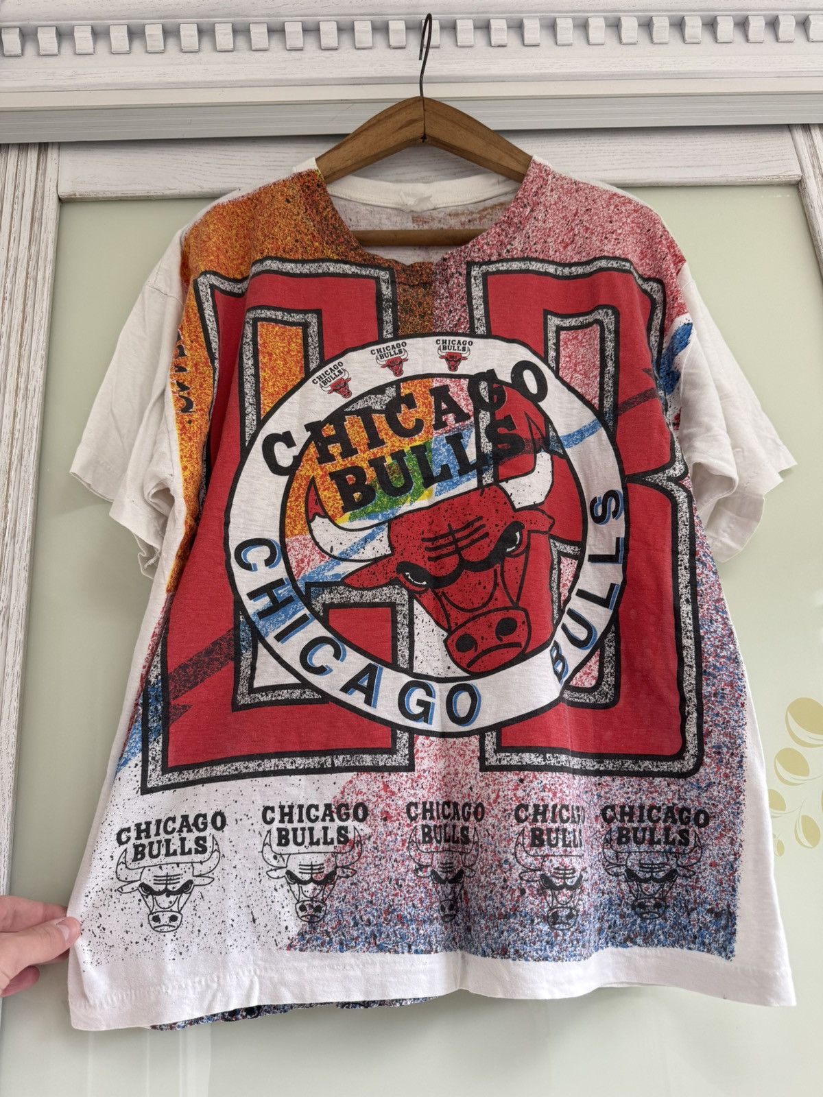 Vintage Vintage 90’s Chicago Bulls AOP NBA Shirt Very Rare Tee Size US M / EU 48-50 / 2 - 5 Thumbnail