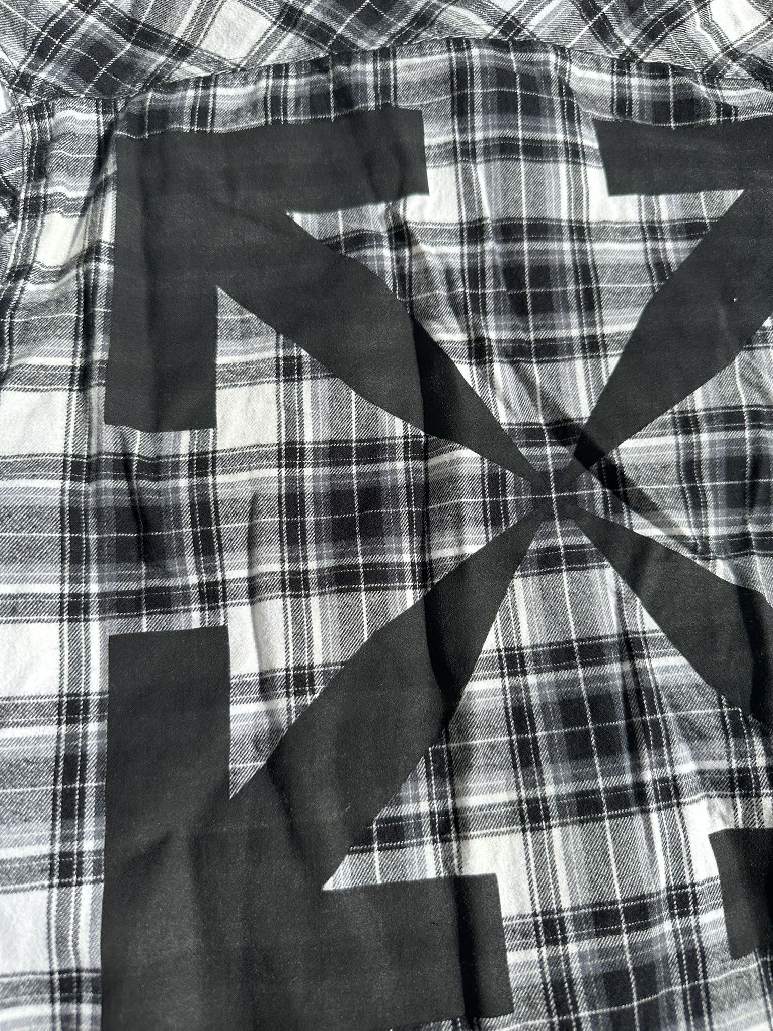 Off-White Off-White Flan Shirt Check Plaid Back Arrow Logo Black White Size US XS / EU 42 / 0 - 4 Thumbnail