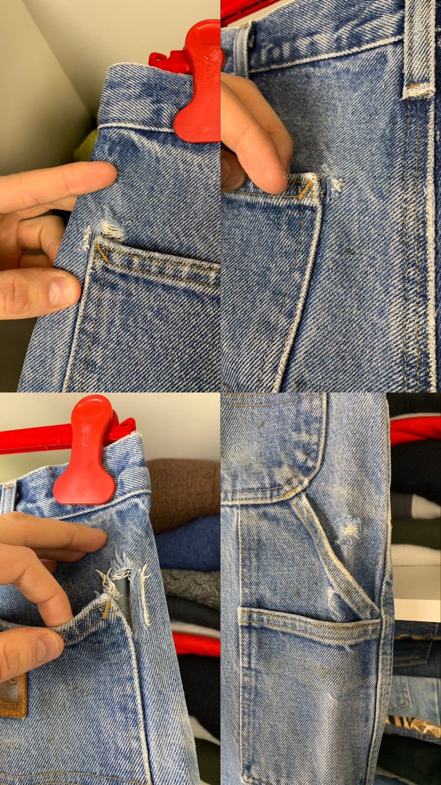 Carhartt × Vintage Vintage Carhartt Distressed Denim Thrashed Jeans Size US 32 / EU 48 - 6 Thumbnail