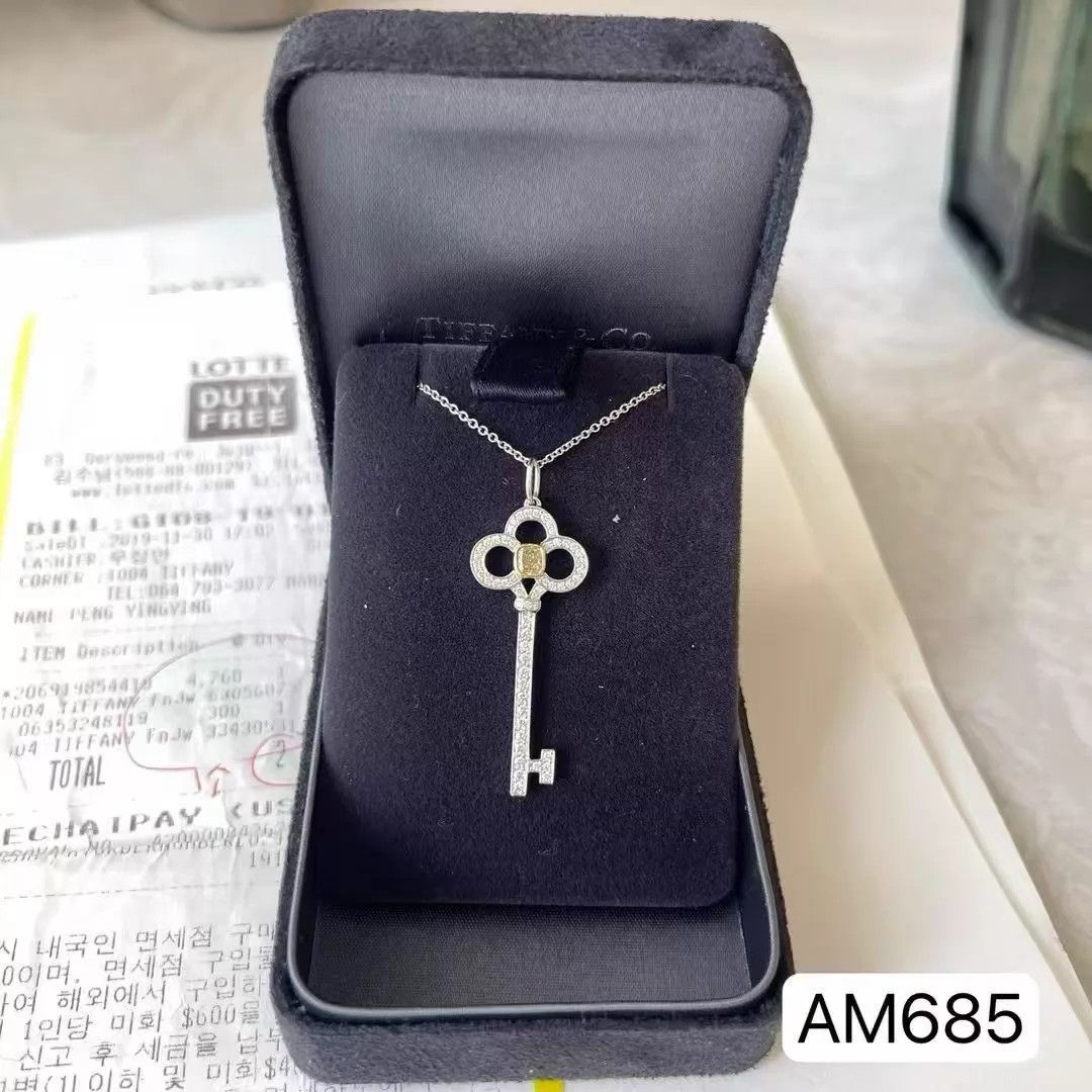 Tiffany & Co. Tif Y.Diamond Pave Pt Necklace 46cm w/Box,Cert 50k+ w/Offer Size ONE SIZE - 5 Thumbnail