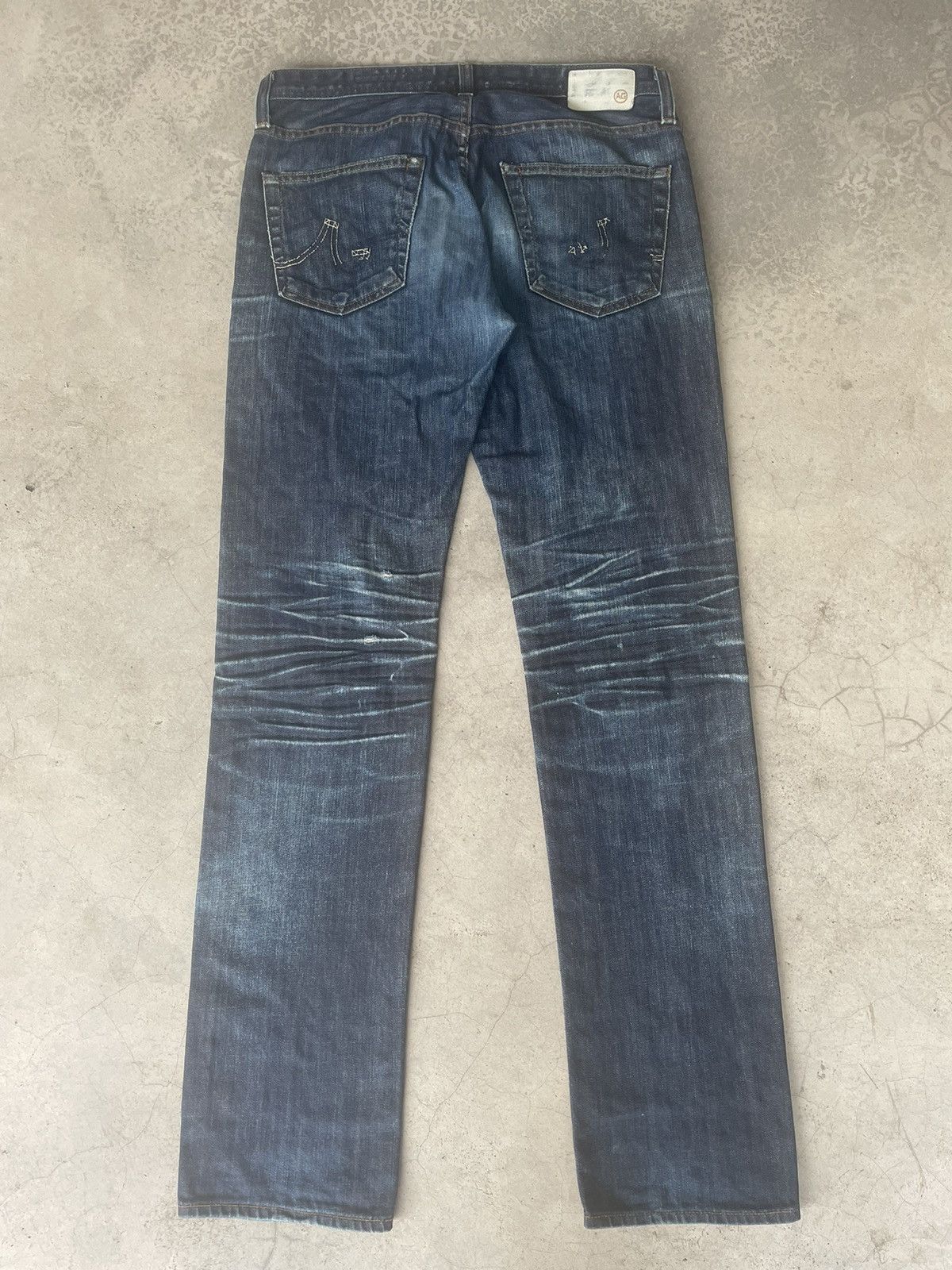 AG Adriano Goldschmied Ag Adriano Goldschmied Slim Straight Distressed Denim Size US 33 - 4 Thumbnail