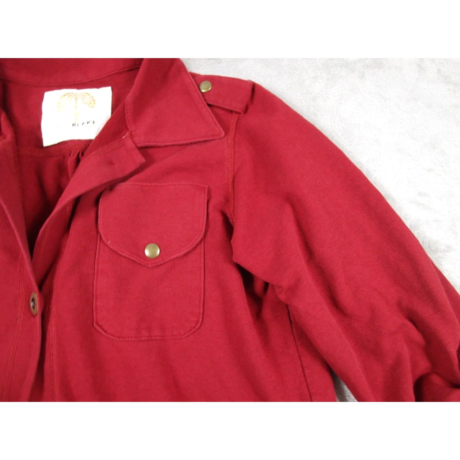 Vintage Blake Jacket Womens Large Black Button Up Roll Tab Sleeve Pockets Size M / US 6-8 / IT 42-44 - 2 Thumbnail