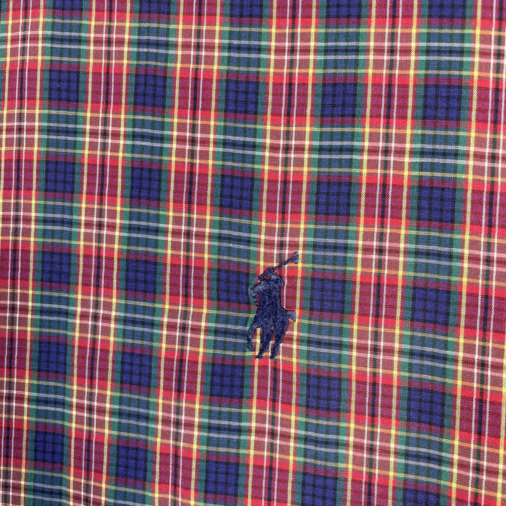 Ralph Lauren Ralph Lauren Shirt Mens Large Burgundy Blue Plaid Black Cotton Pony Small READ Size US L / EU 52-54 / 3 - 3 Thumbnail