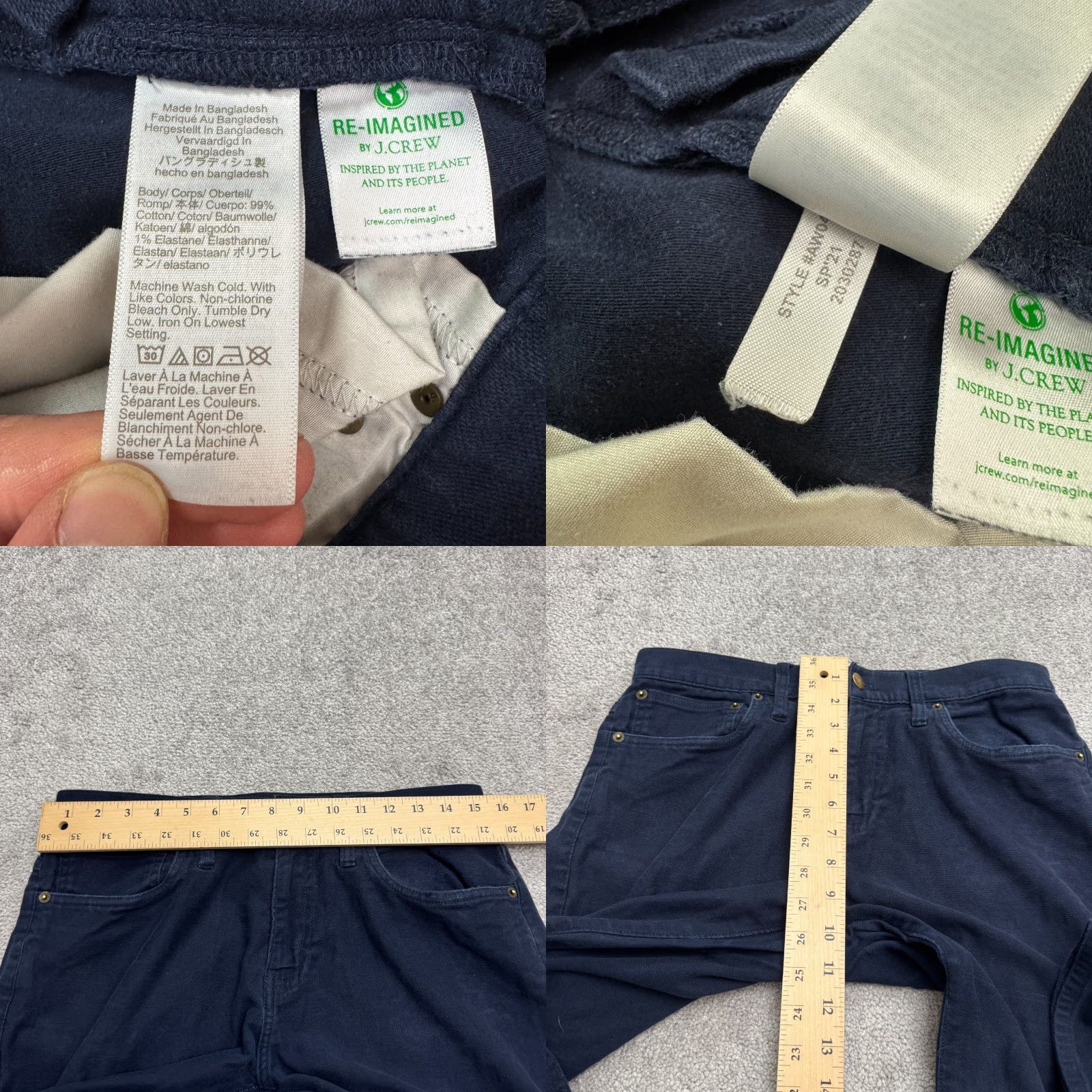 J.Crew VINTAGE J.CREW Slim Fit Chino Pants Mens 30x29 Cotton Blue Straight Business Casual Size US 30 / EU 46 - 8 Thumbnail