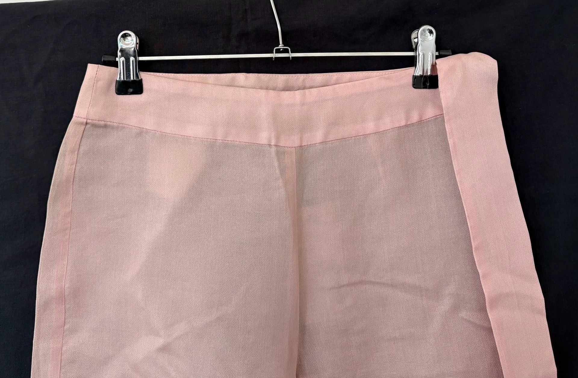 Helmut Lang Helmut Lang Women's Light Pink Silk Trousers Size 26" / US 2 / IT 38 - 3 Thumbnail