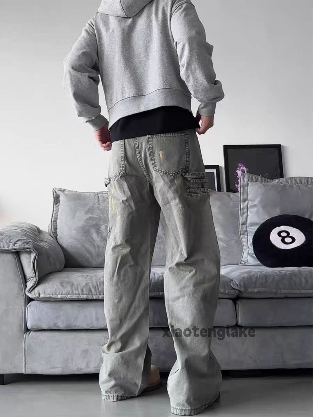 Designer × Japanese Brand × Vintage washed faded carpenter workwear cargo paint pants Size US 30 / EU 46 - 3 Thumbnail