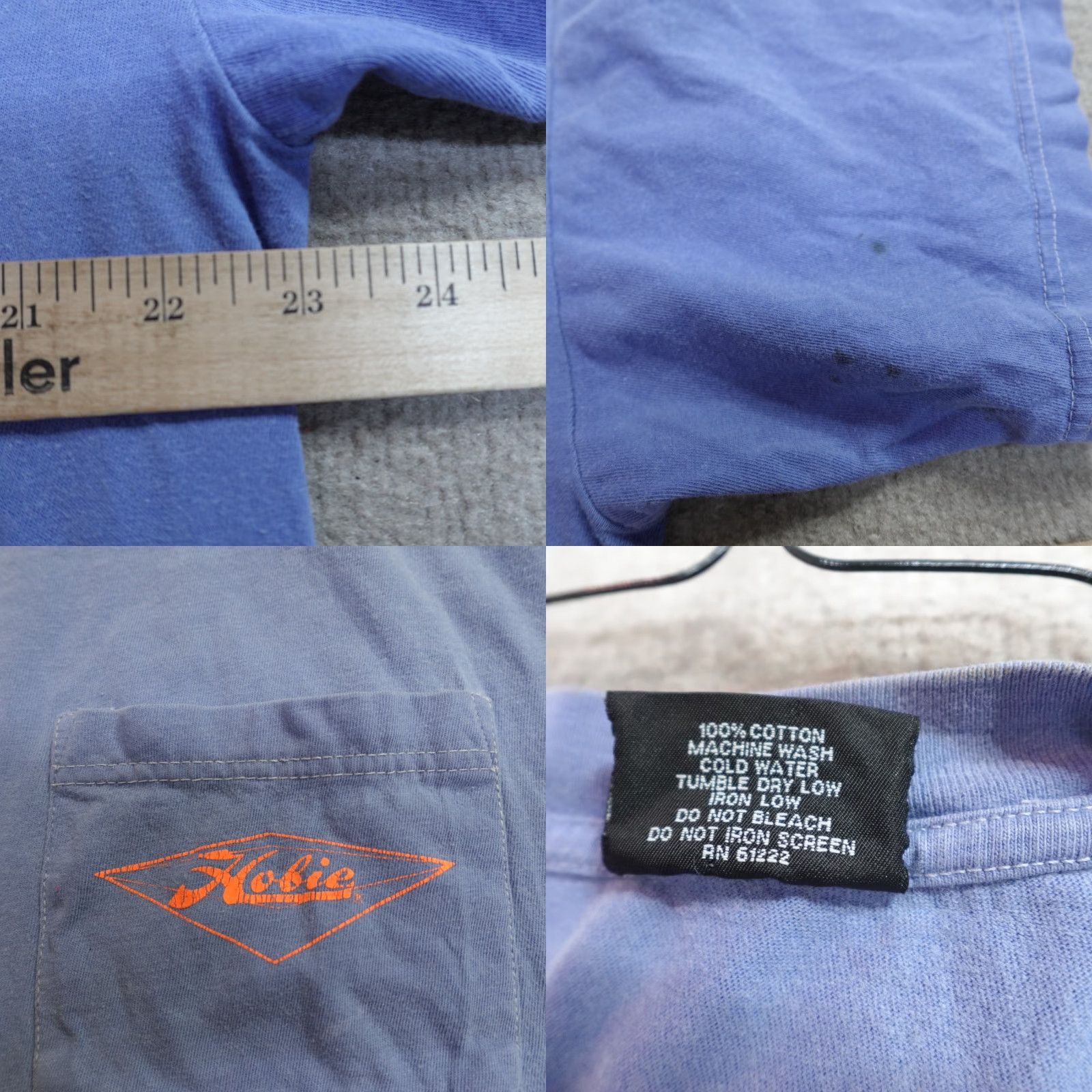 Vintage VINTAGE American Vintage Hobie Shirt T-Shirt Short Sleeve Crew Neck Double-Sided Graphic Print Blue L Mens Size US L / EU 52-54 / 3 - 8 Thumbnail