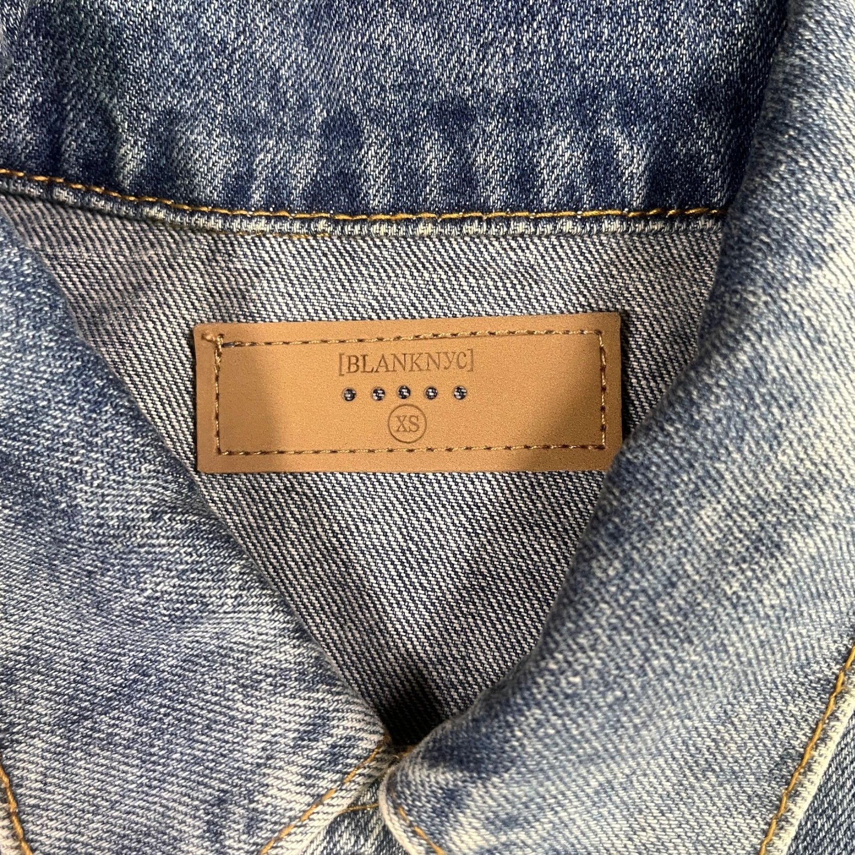 Vintage BlankNYC Jacket Mens XS Blue Denim Trucker Studded Western Casual Button Front Size US XS / EU 42 / 0 - 7 Thumbnail