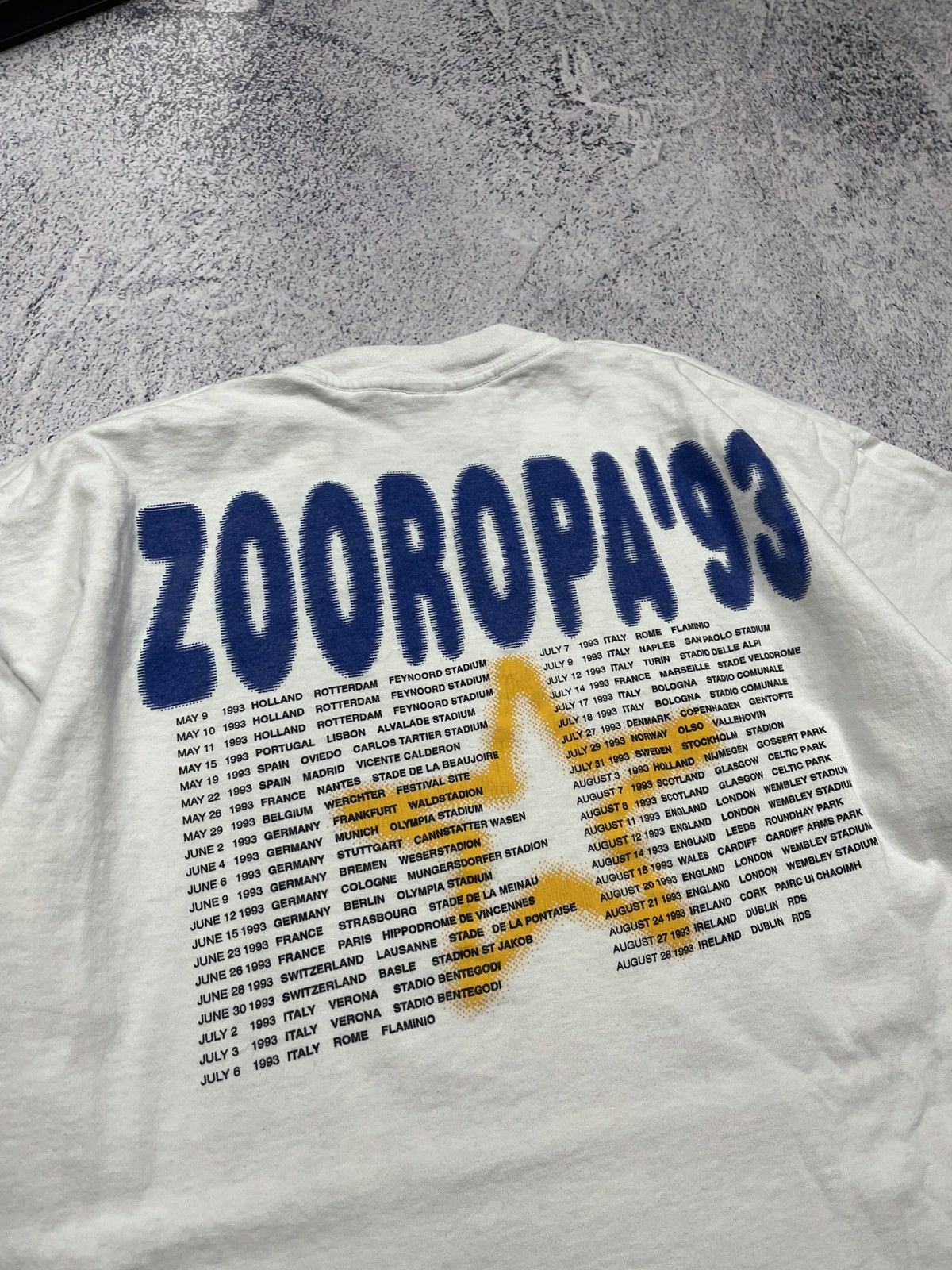 Band Tees × Fruit Of The Loom × Vintage Vintage 1993 U2 Zooropa Tour Rock Band T-Shirt Tee Boxy Rare Size US XL / EU 56 / 4 - 13 Thumbnail