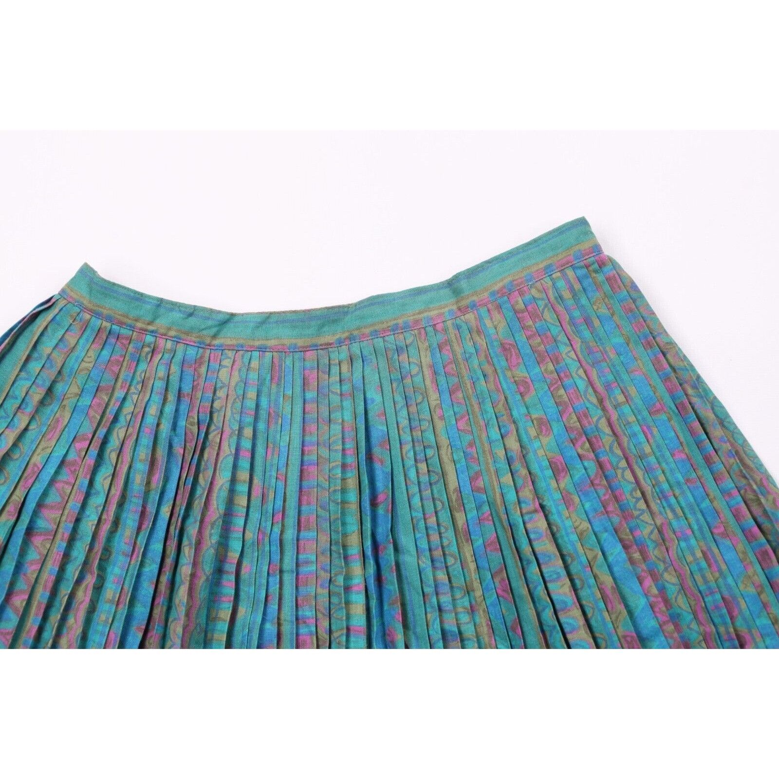 Vintage Vintage 60s 70s Streetwear Rainbow Abstract Pleated Skirt Size 26" / US 2 / IT 38 - 2 Thumbnail