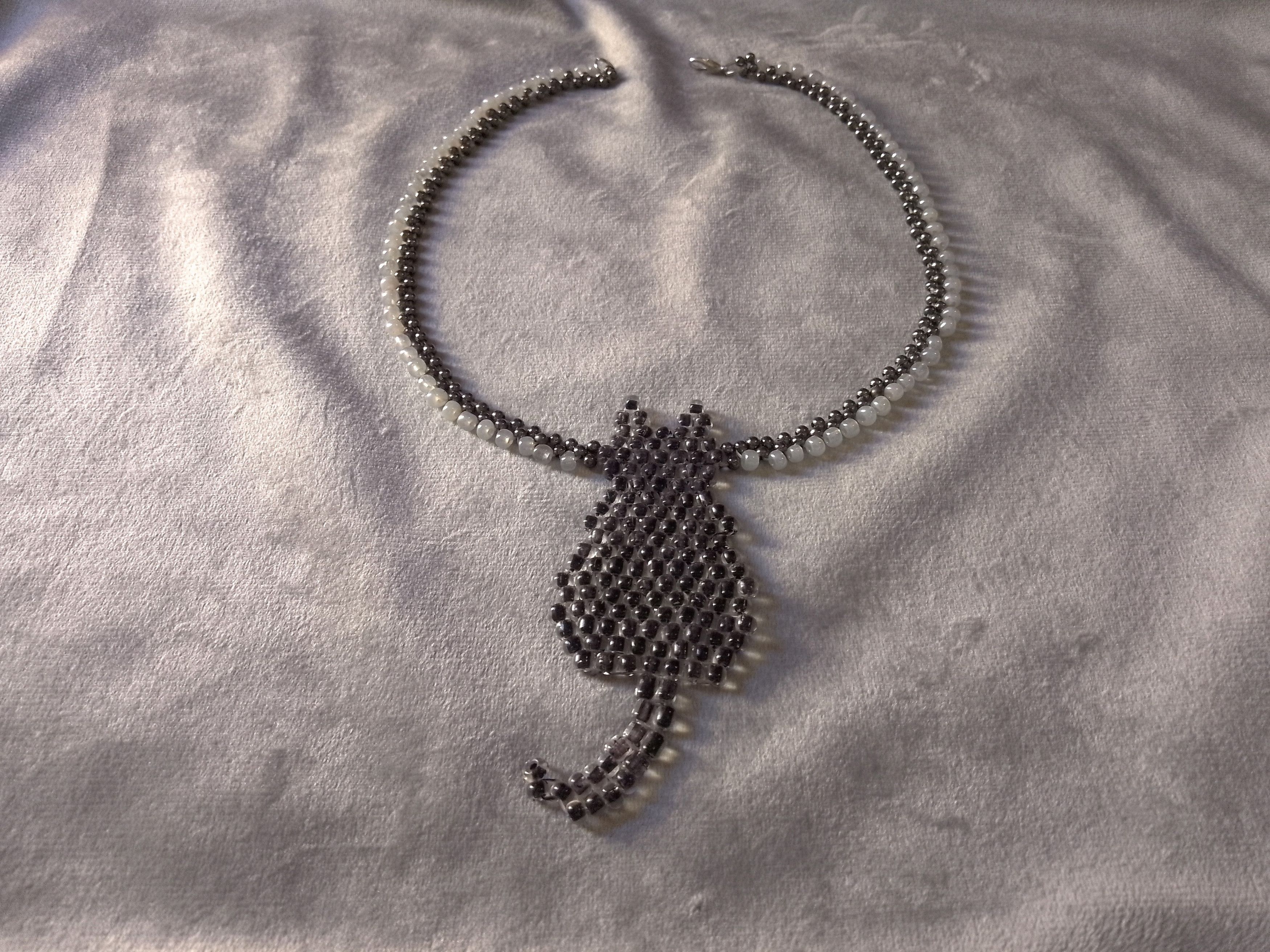 Handmade Necklace brass pendant black cat. Handmade Size ONE SIZE - 1 Thumbnail