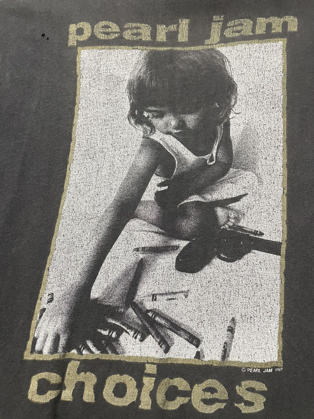 Band Tees Vintage Og 1992 Pearl Jam ‘Choises’ Sunfaded Distressed Tee Size US M / EU 48-50 / 2 - 10 Thumbnail