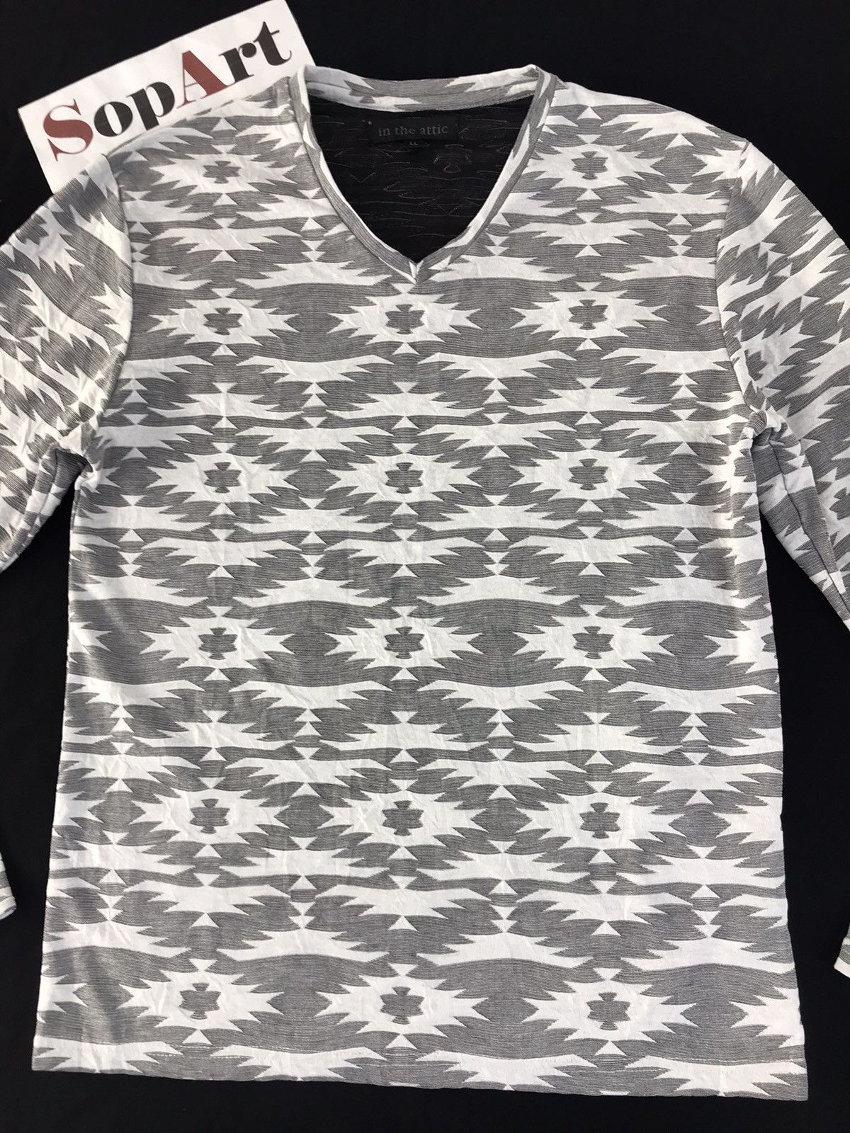 In The Attic × Vintage Vintage In The Attic Fashion Art Long Sleeve Shirt Size US M / EU 48-50 / 2 - 3 Thumbnail