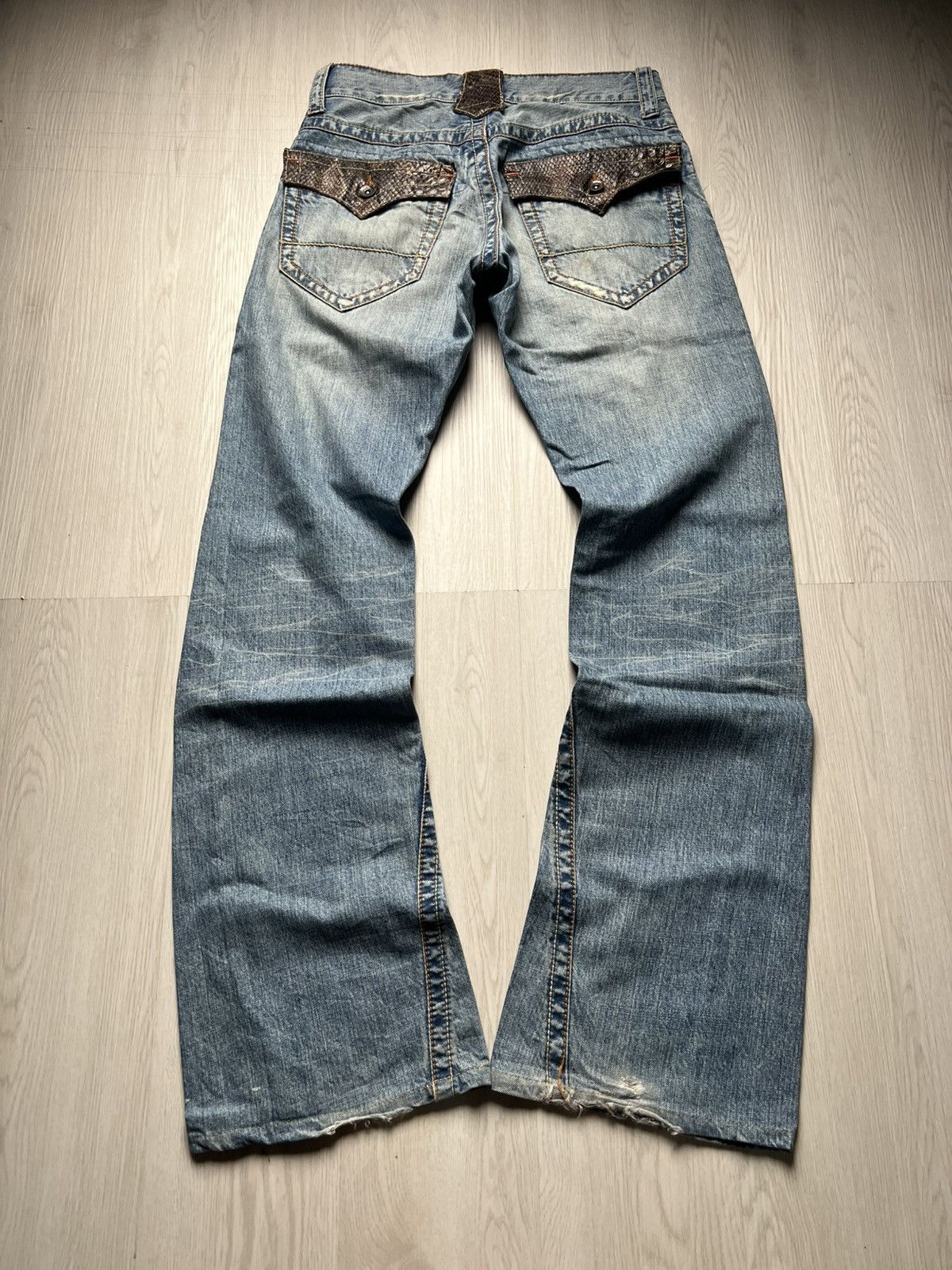 semanticdesign Semantic Design Snake Pocket Distressed Flared Jeans Size US 30 / EU 46 - 1 Thumbnail