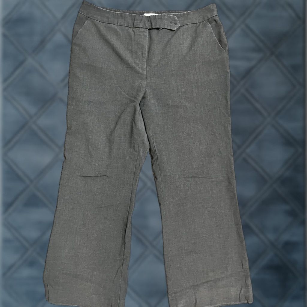 Calvin Klein Calvin Klein Dress Pants Womens 14 Gray Classic Fit Polyester Spandex Front Flat Pockets Modern Size 36" / US 14 / IT 50 - 1 Thumbnail