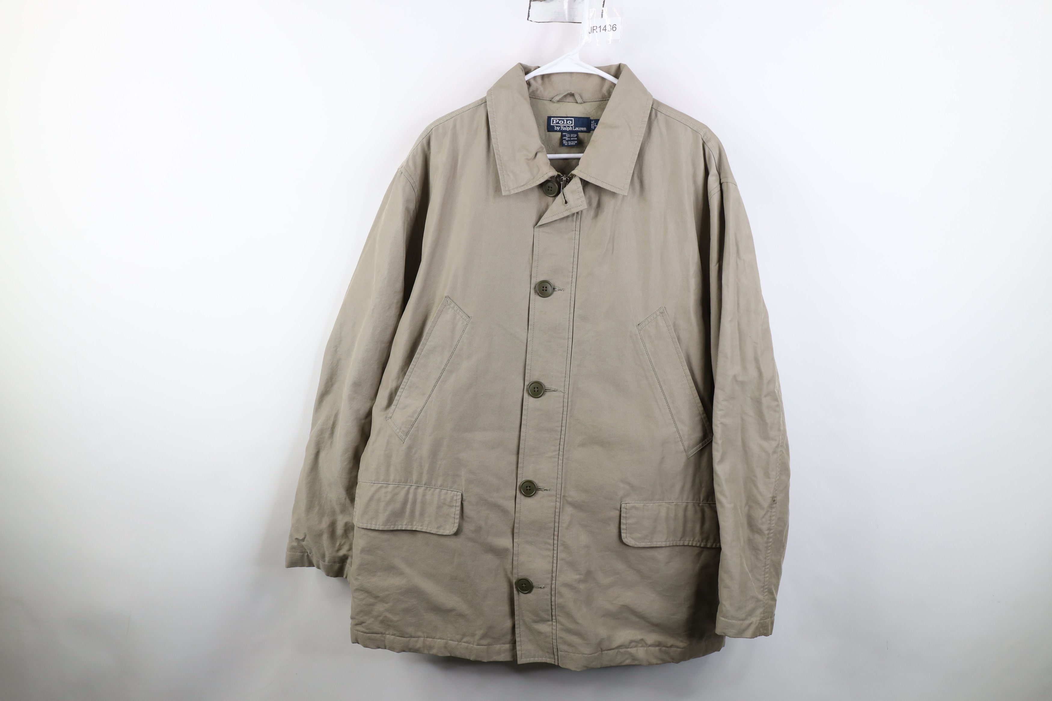 Vintage 90s Ralph Lauren Quilted Chore Barn Jacket Beige