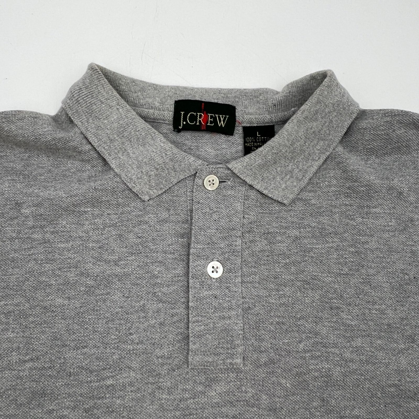J.Crew × Vintage J.Crew Men's Classic Piqué Polo Shirt Vintage 80s Gray Size US L / EU 52-54 / 3 - 4 Thumbnail