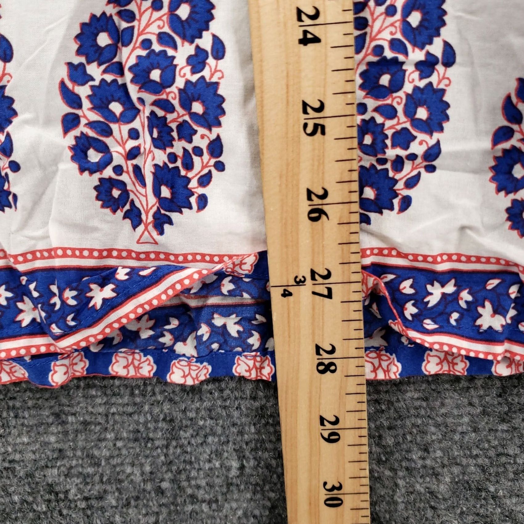 J.Crew J CREW Blouse Womens 2XS Blue Tunic Floral Deep V Neck 3/4 Sleeves Size XXS / US 00 / IT 34 - 6 Thumbnail