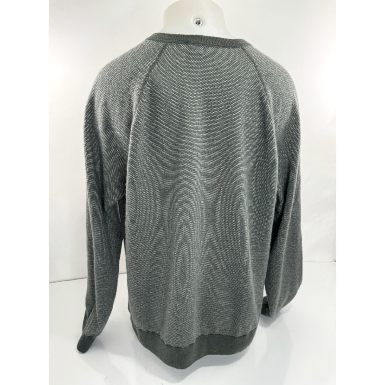 Vince Vince - Cashmere Blend Mens XXL Sweater - Knit Pullover, Grayish Olive White - 2XL, Long Sleeve, MENS Size US XXL / EU 58 / 5 - 3 Thumbnail