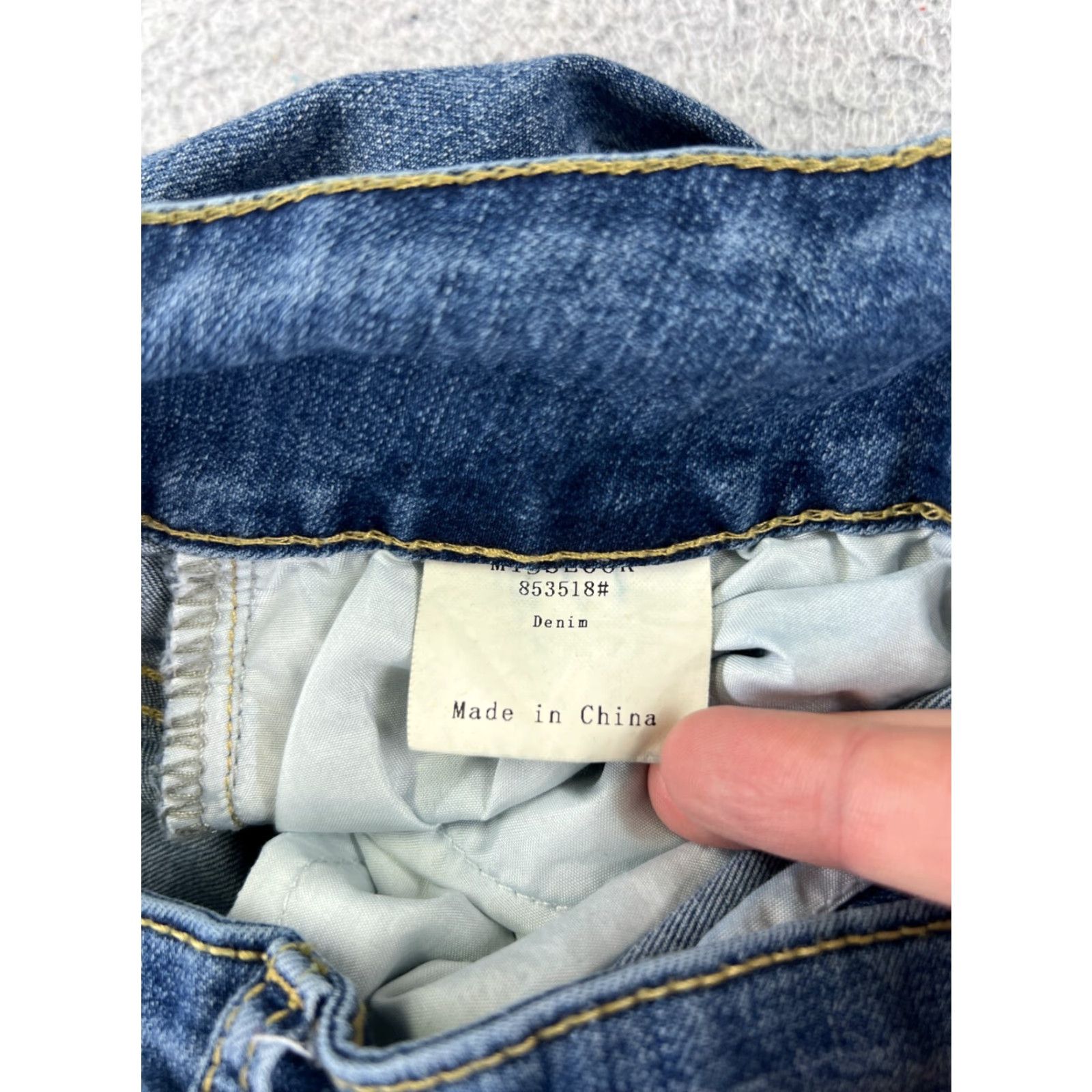 Vintage Misslook Jeans Womens Medium Blue Flare High Rise 28x29 Cotton Blend 5-Pocket Denim Distressed Cropped Lightweight Storm Womens Size 32" / US 10 / IT 46 - 7 Thumbnail