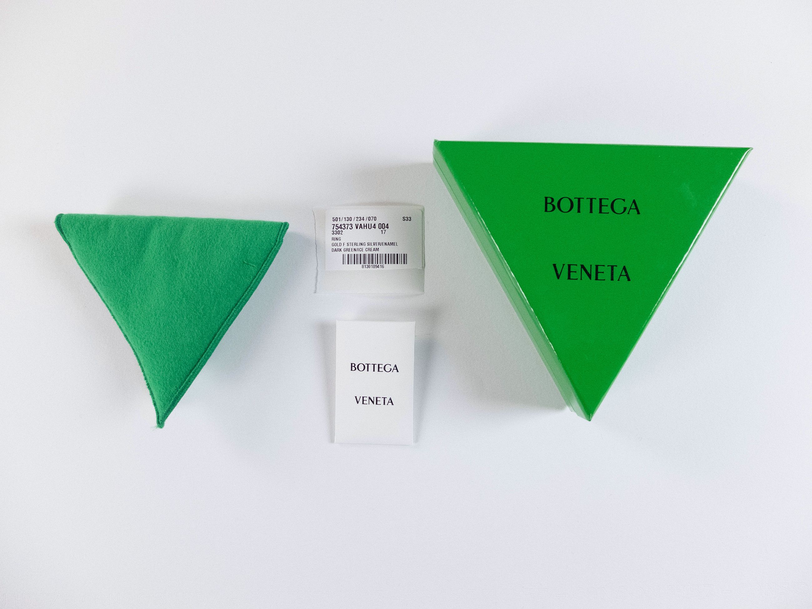 Bottega Veneta BOTTEGA VENETA green and yellow enameled silver ring 8 17 q Size ONE SIZE - 13 Thumbnail
