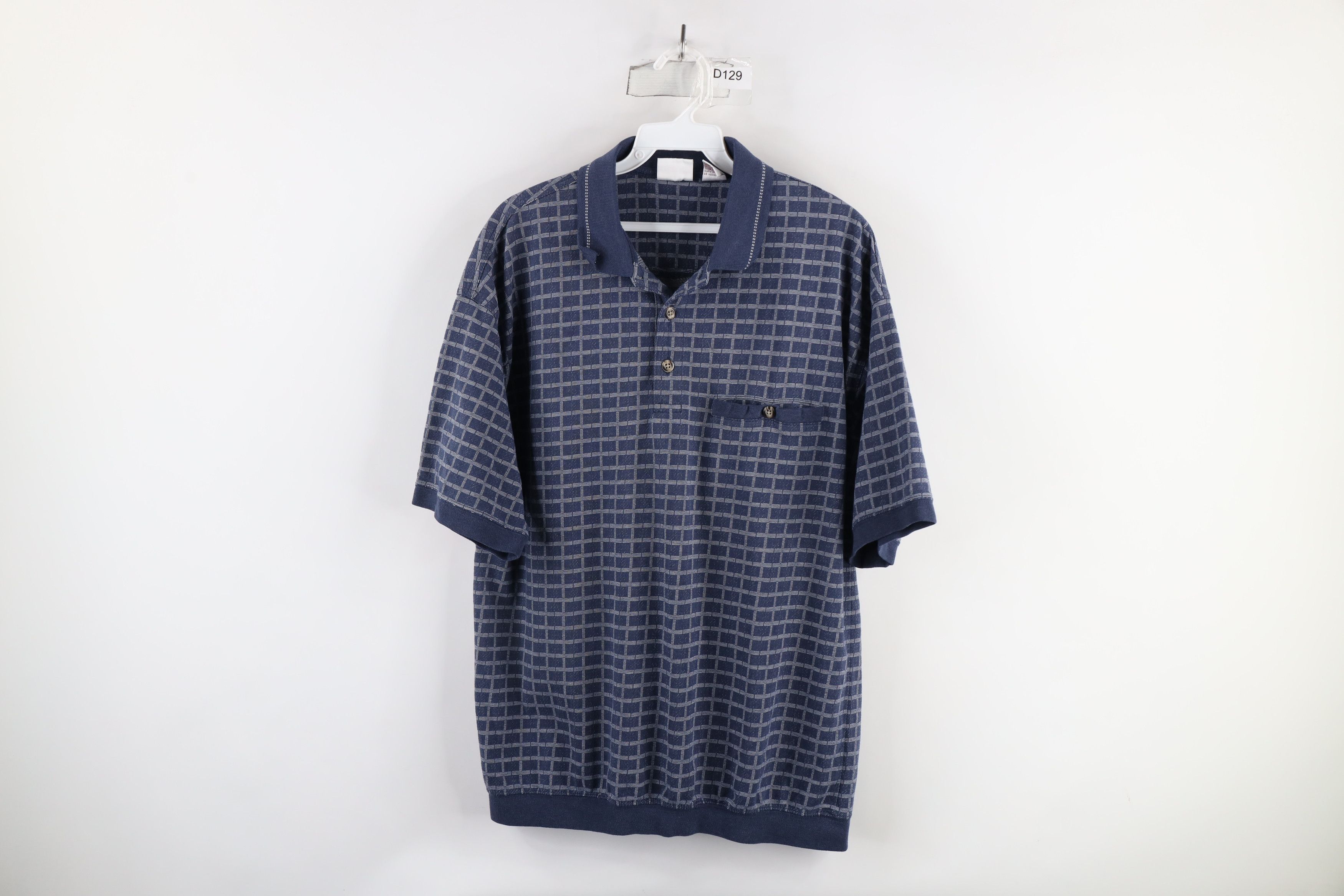 Vintage Vintage 90s Streetwear Geometric Knit Pullover Polo Shirt Size US M / EU 48-50 / 2 - 1 Thumbnail