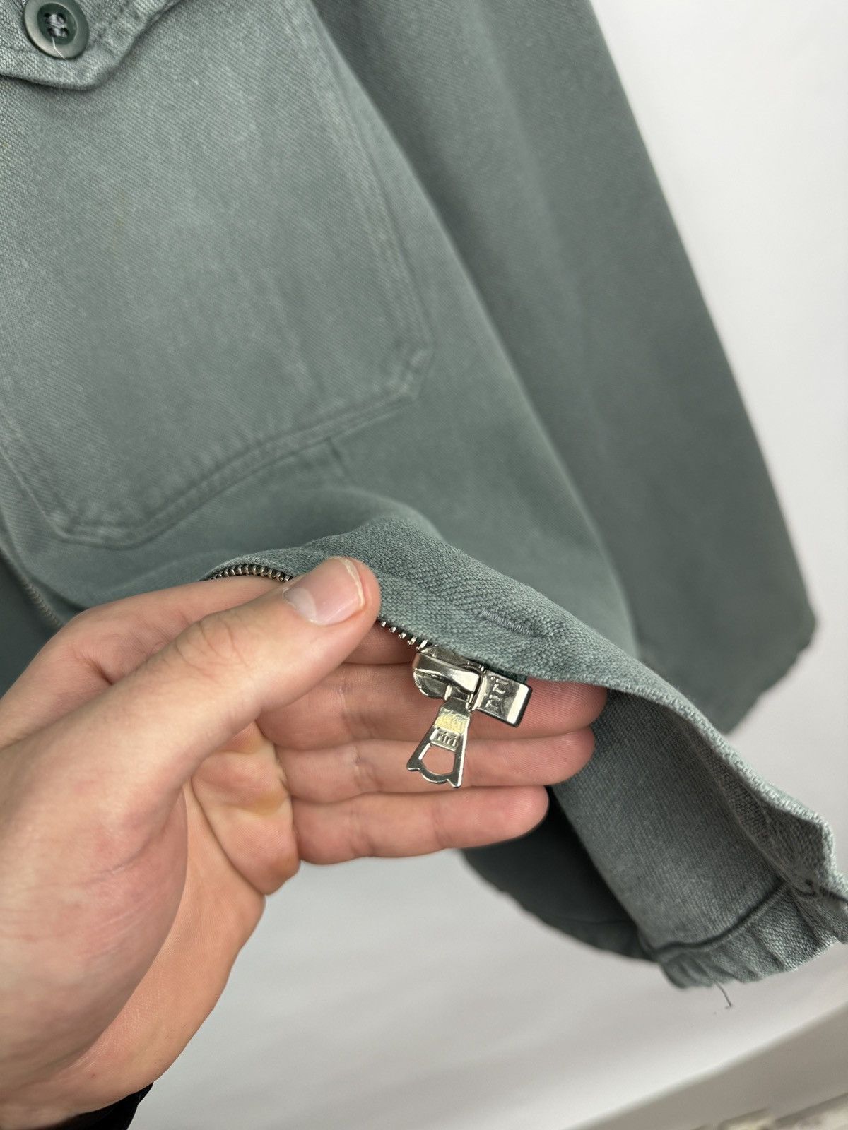 Le Laboureur 🇨🇭 Vintage 70s Swiss Army Military Work Jacket WSB Qualite Size US M / EU 48-50 / 2 - 7 Thumbnail