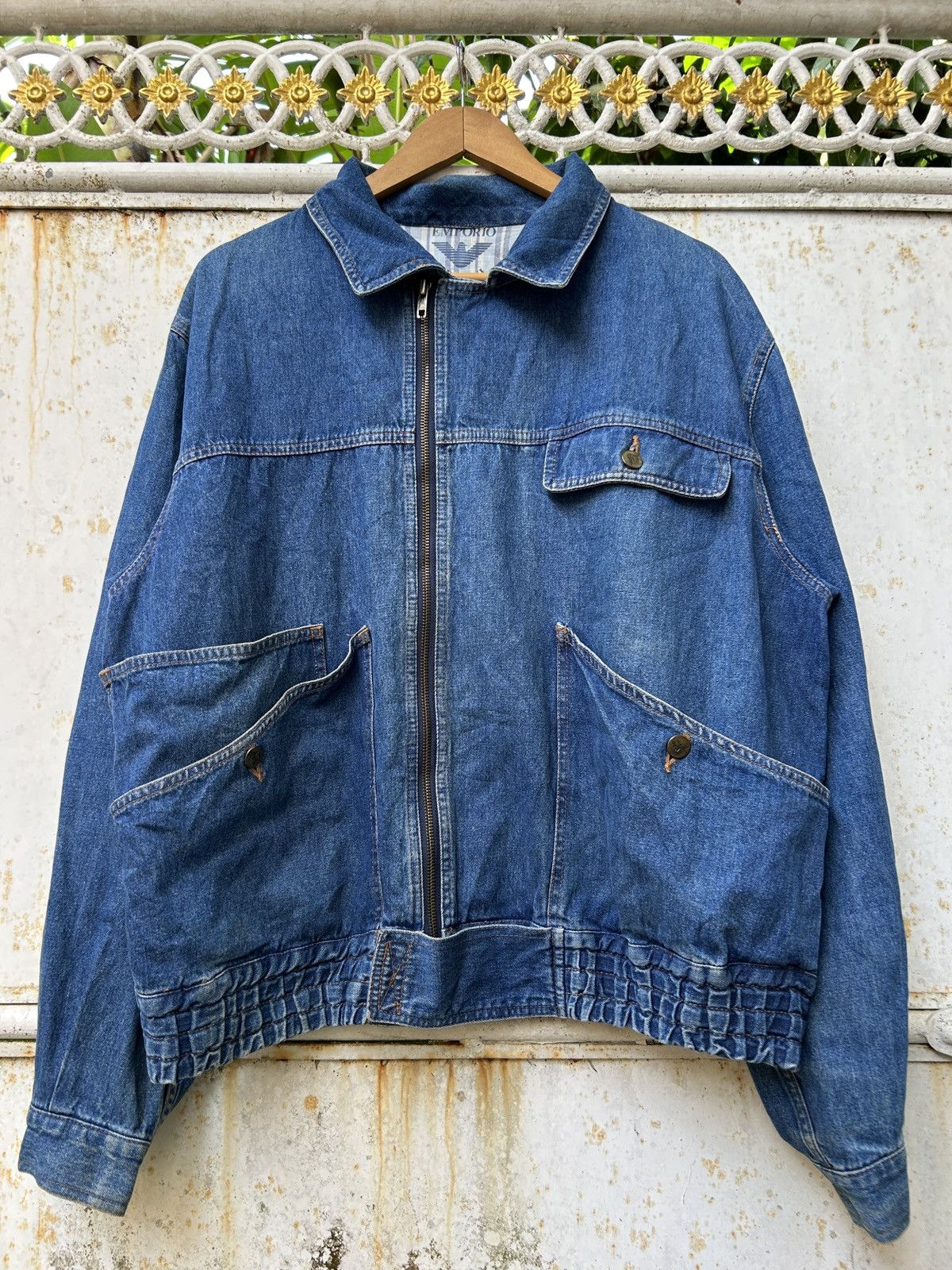 Vintage 80s-90s Emporio Armani Denim Bomber Jacket