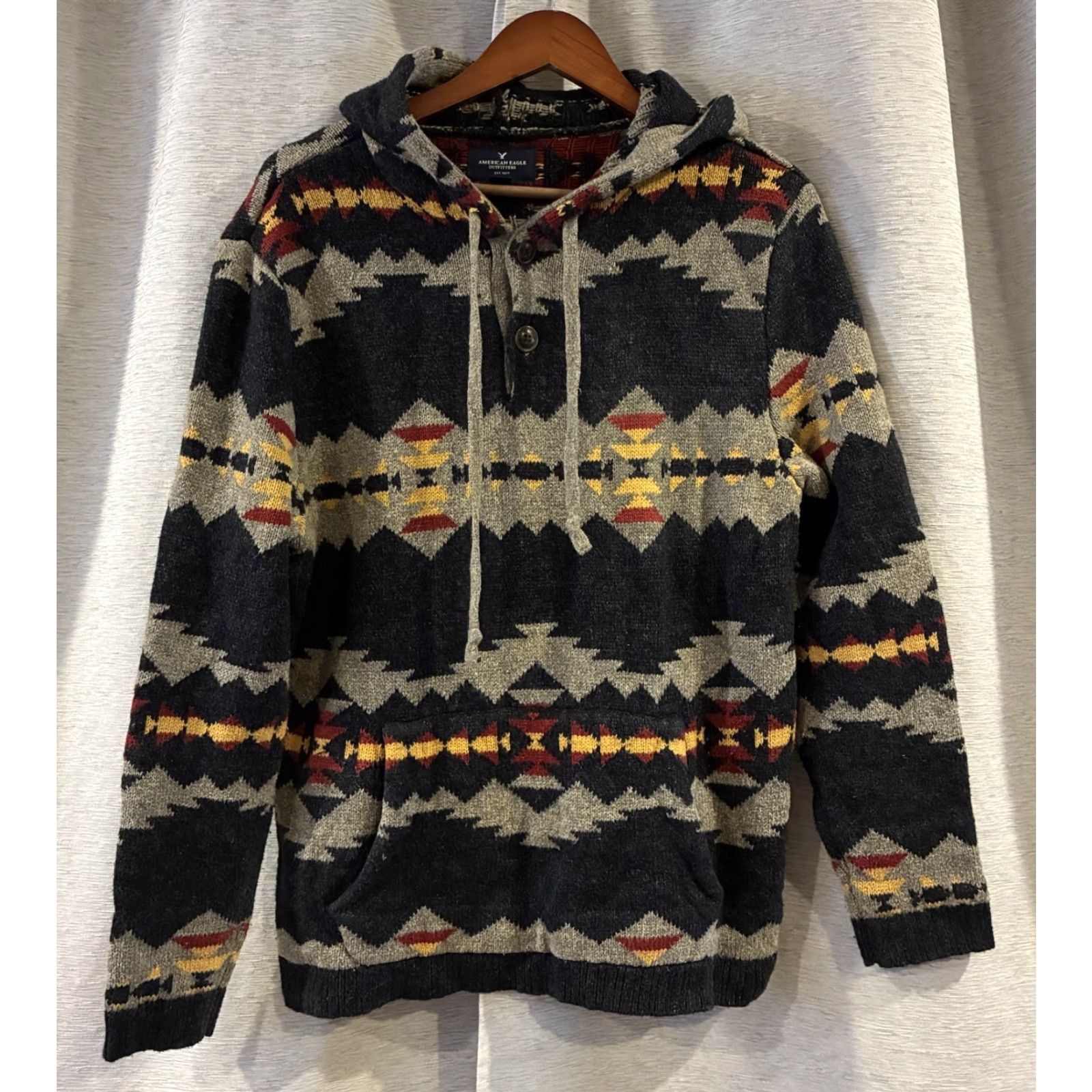 American Eagle Outfitters **American Eagle Outfitters Men’s M Gray Aztec Print Sweatshirt** User: American Eagle Outfitters Men’s M Gray Aztec Print Hoodie Size US M / EU 48-50 / 2 - 2 Thumbnail