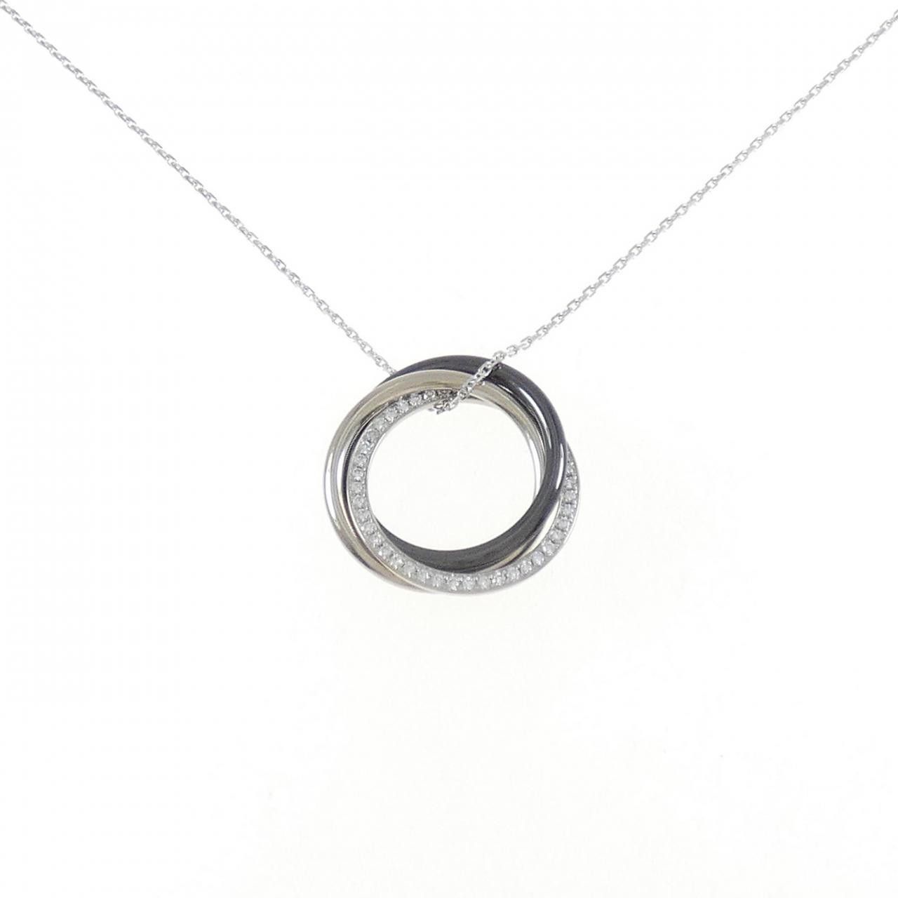 Cartier Cartier Cartier Trinity 750 White Gold Ceramic Diamond Necklace Metal Necklace B7221100 DUTY FREE for USA Size ONE SIZE - 1 Thumbnail