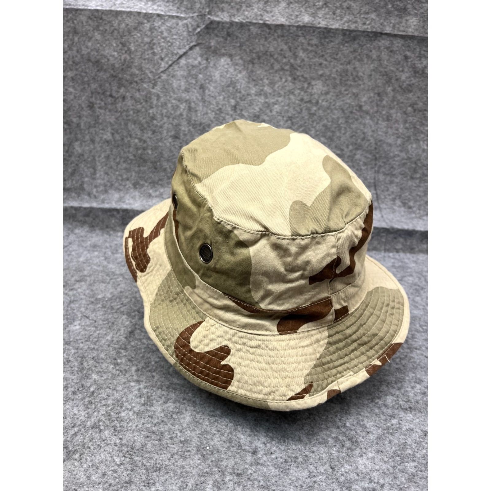 Vintage Sierra Mountain Gear Bucket Hat Adult One Size Beige Green Brown Camo Cotton Size ONE SIZE - 5 Thumbnail