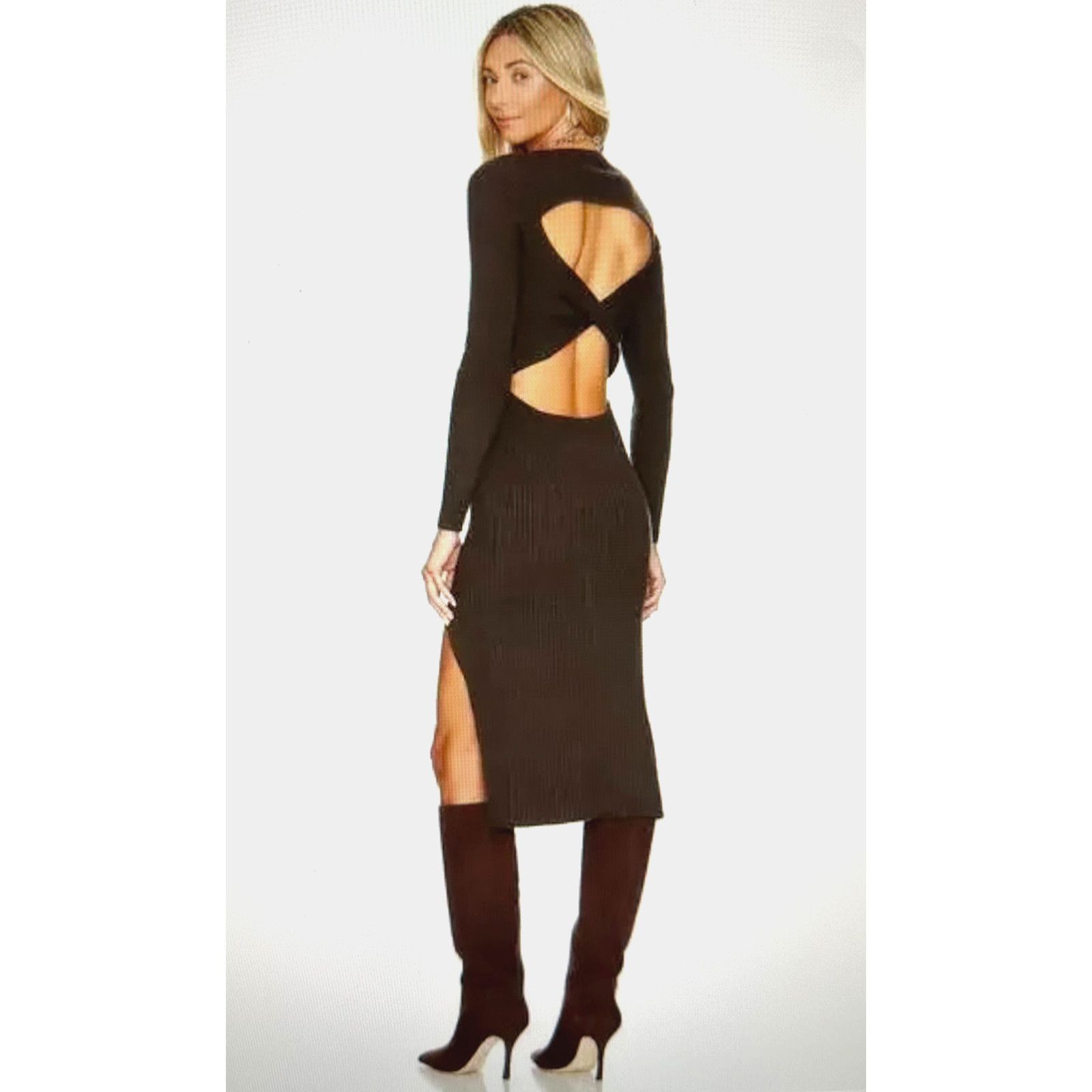 Other Skin Worldwide Mariana Cut Out Dress - Sable - size L Size L / US 10 / IT 46 - 7 Thumbnail