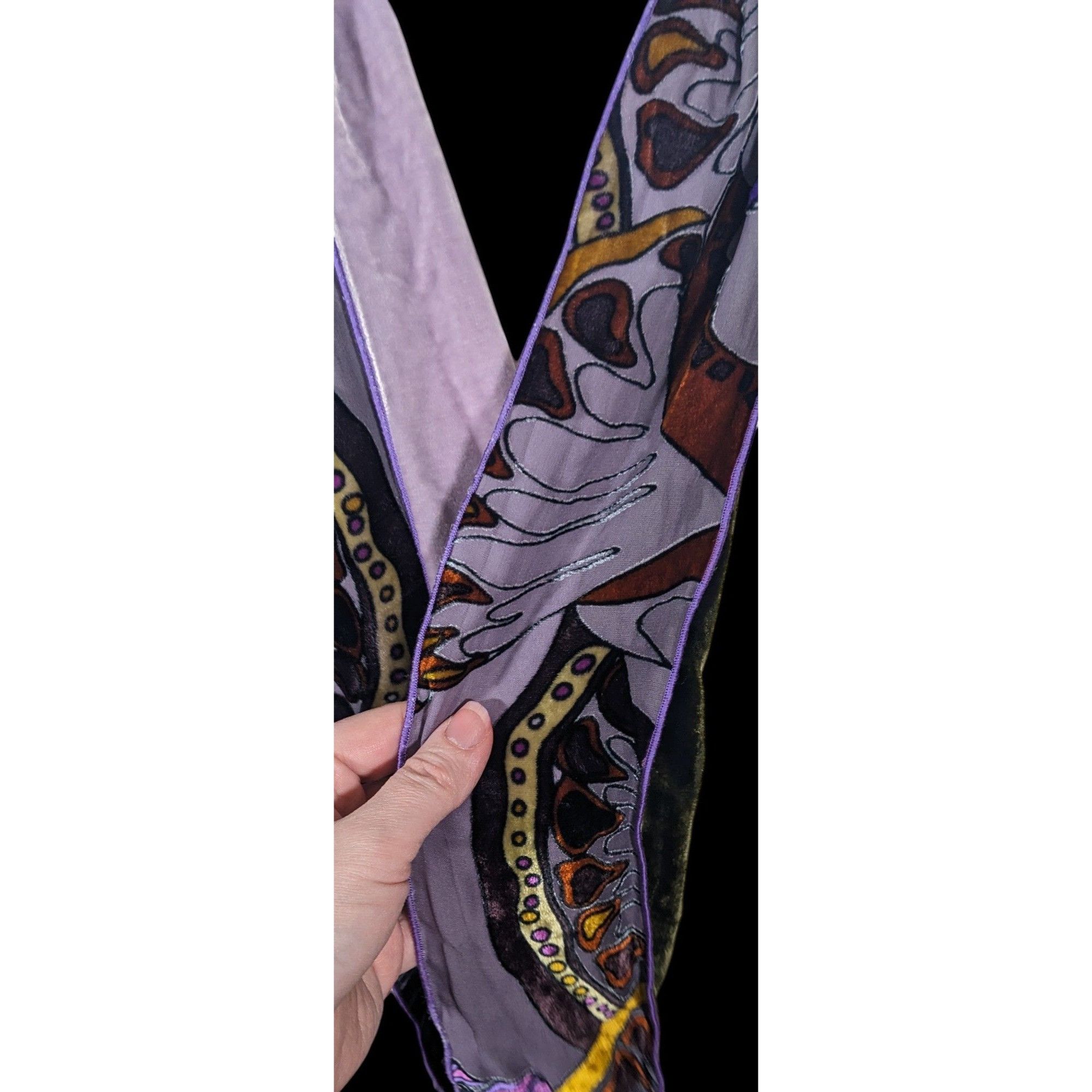 Other Abstract Purple Butterfly Burnt Velvet Tube Scarf Size ONE SIZE - 3 Thumbnail