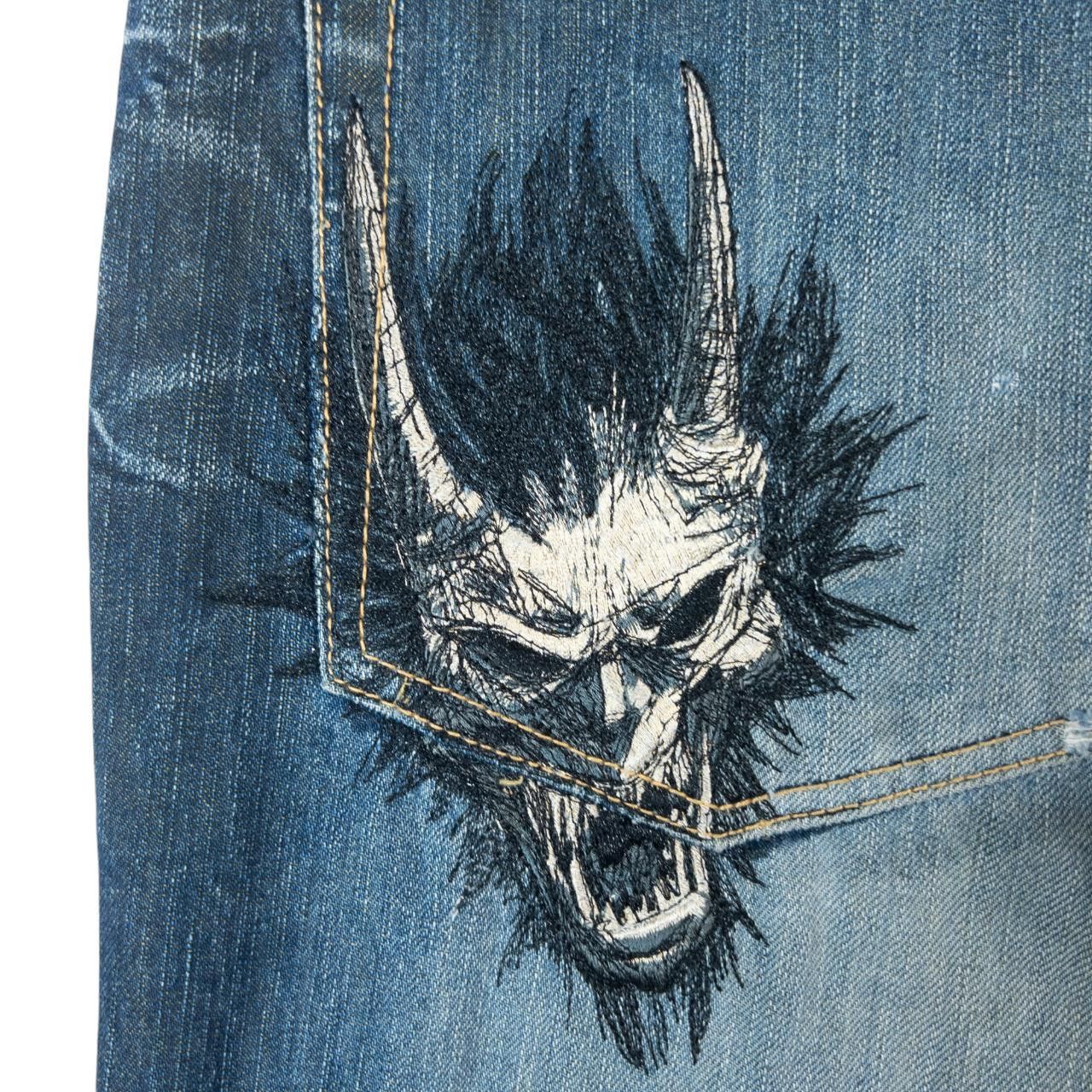 Other Vintage Oniarai Japanese Embroidered Denim Jeans Size W35 Size US 35 - 6 Thumbnail